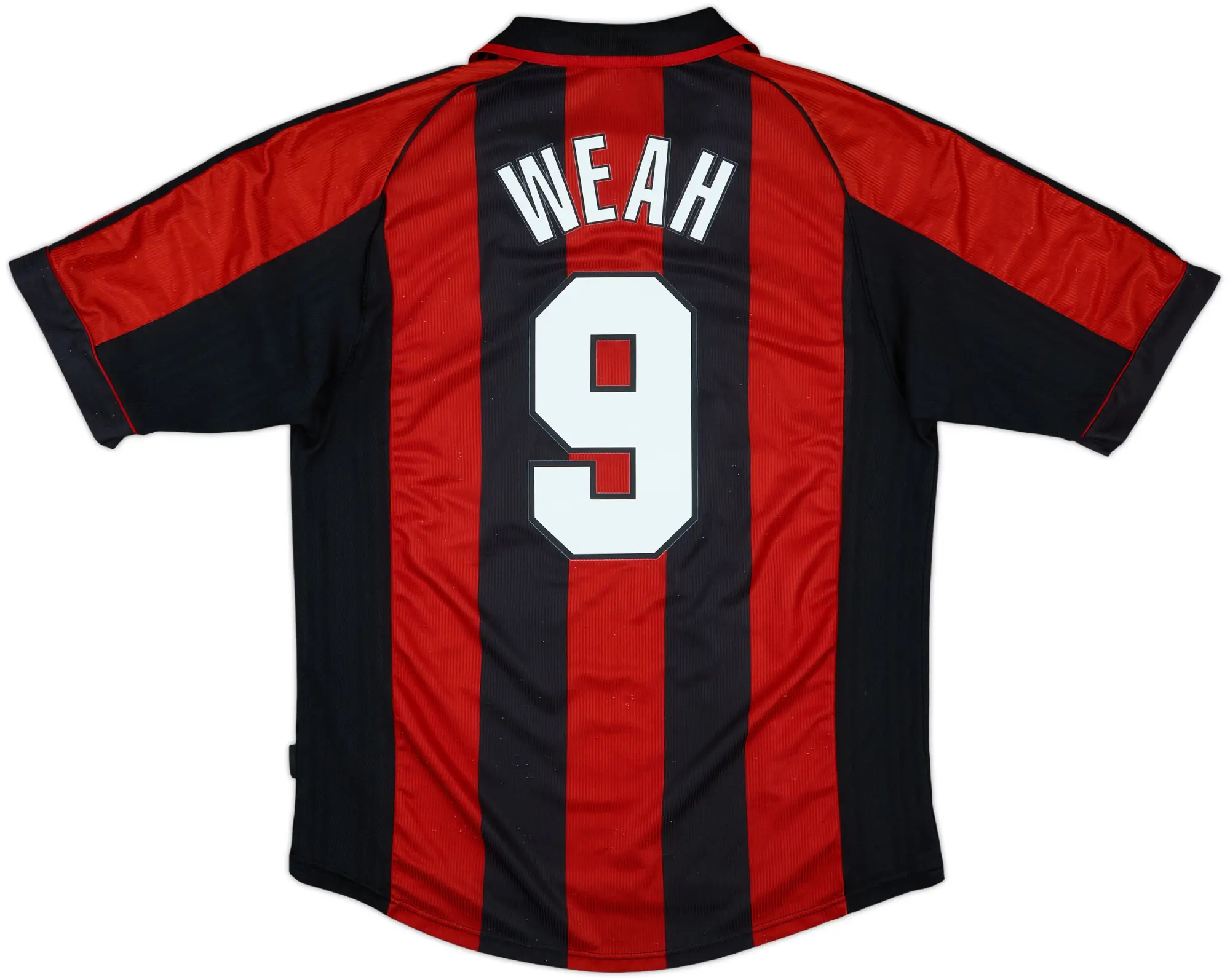 1998-00 AC Milan Home Shirt Weah #9 - 9/10 - (L)