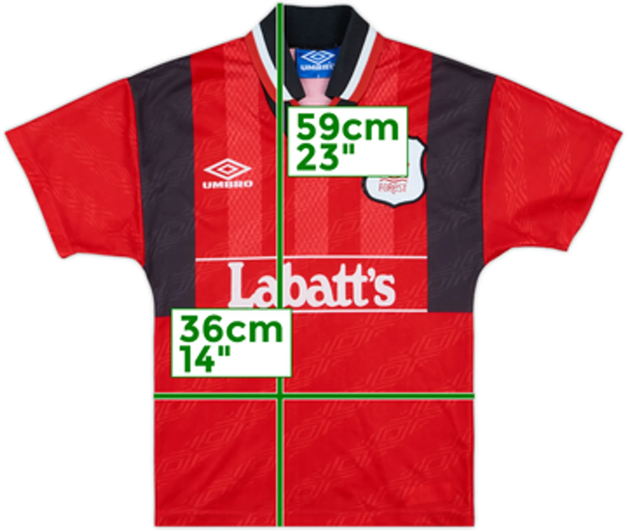 Umbro Nottingham Forest Boys SS Home Shirt 1994/96