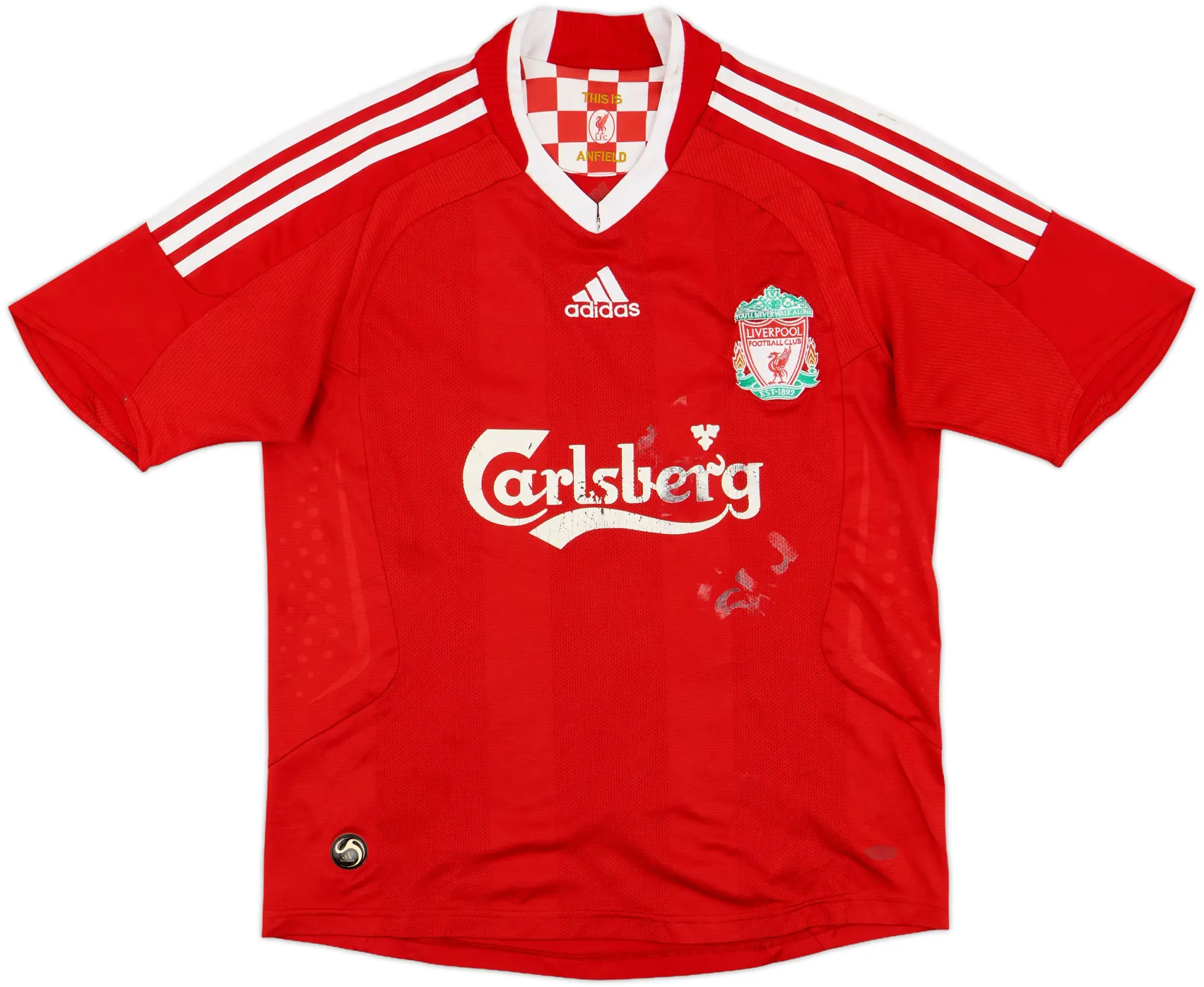 adidas Liverpool Boys SS Home Shirt 2008/10