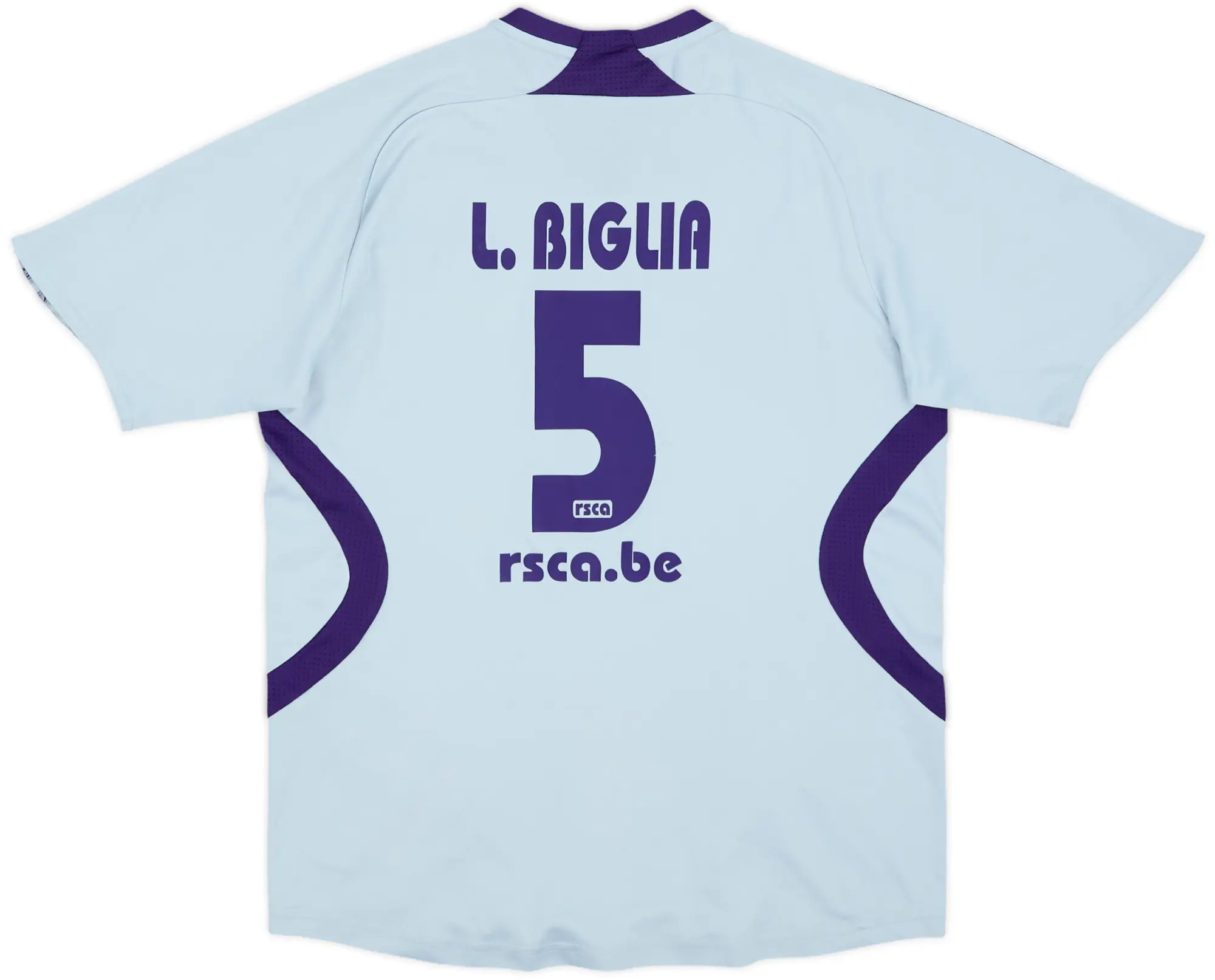 2007-08 Anderlecht Away Shirt L.Biglia #5 - 6/10 - (M.Boys)