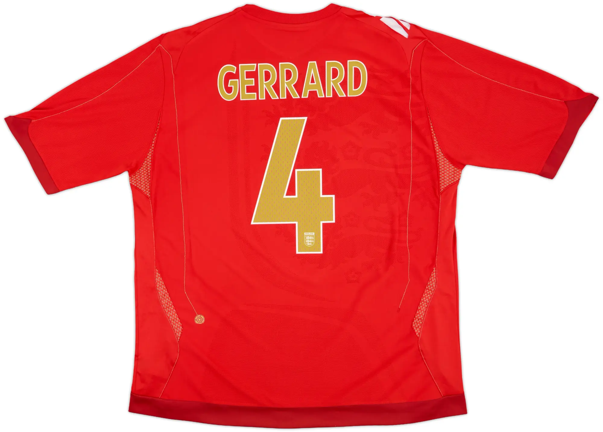 2006-08 England Away Shirt Gerrard #4 - 7/10 - (XXL)