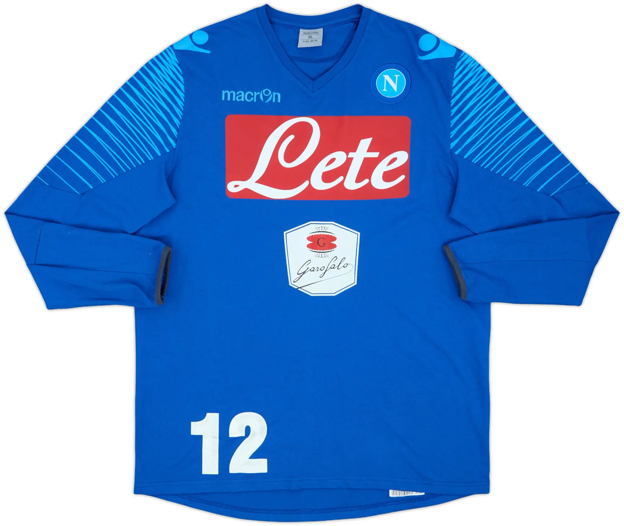 2014-15 Napoli Macron Player Issue Cotton L/S Tee #12 - 7/10 - (XL)