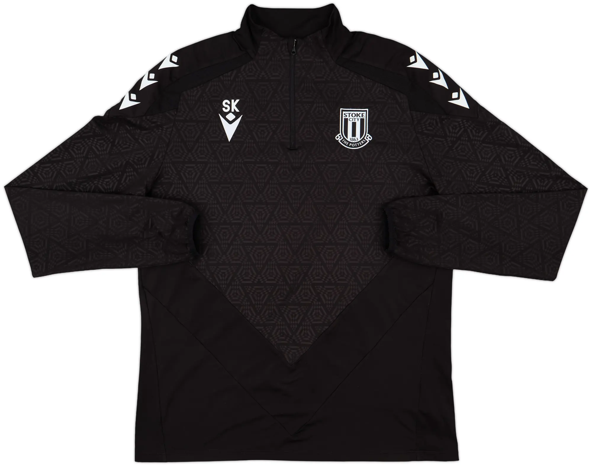 2021-22 Stoke City Staff Issue Macron Track Jacket 'SK' - 10/10 - (L)