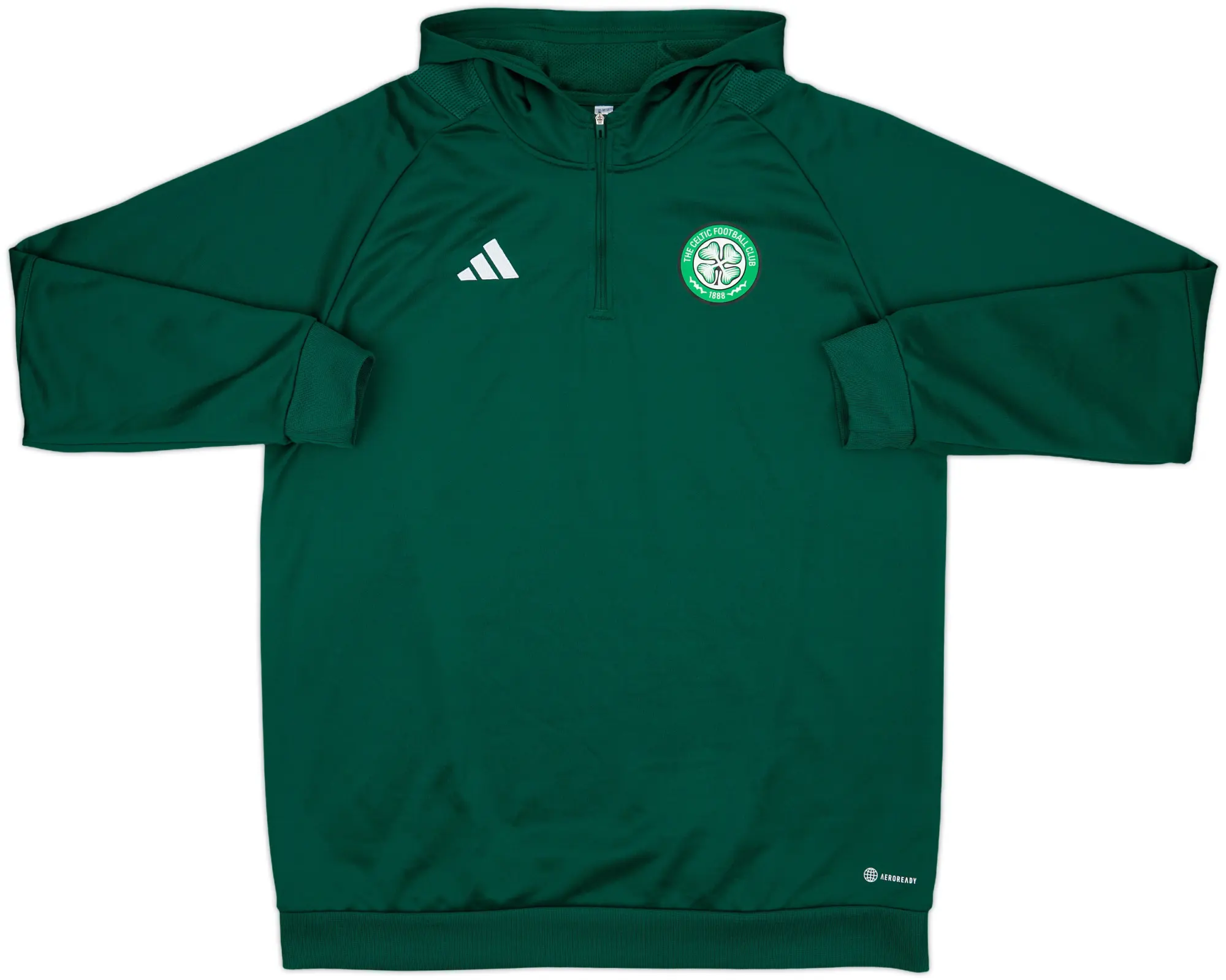2022-23 Celtic adidas 1/4 Zip Hooded Track Top - 10/10 - (XL)