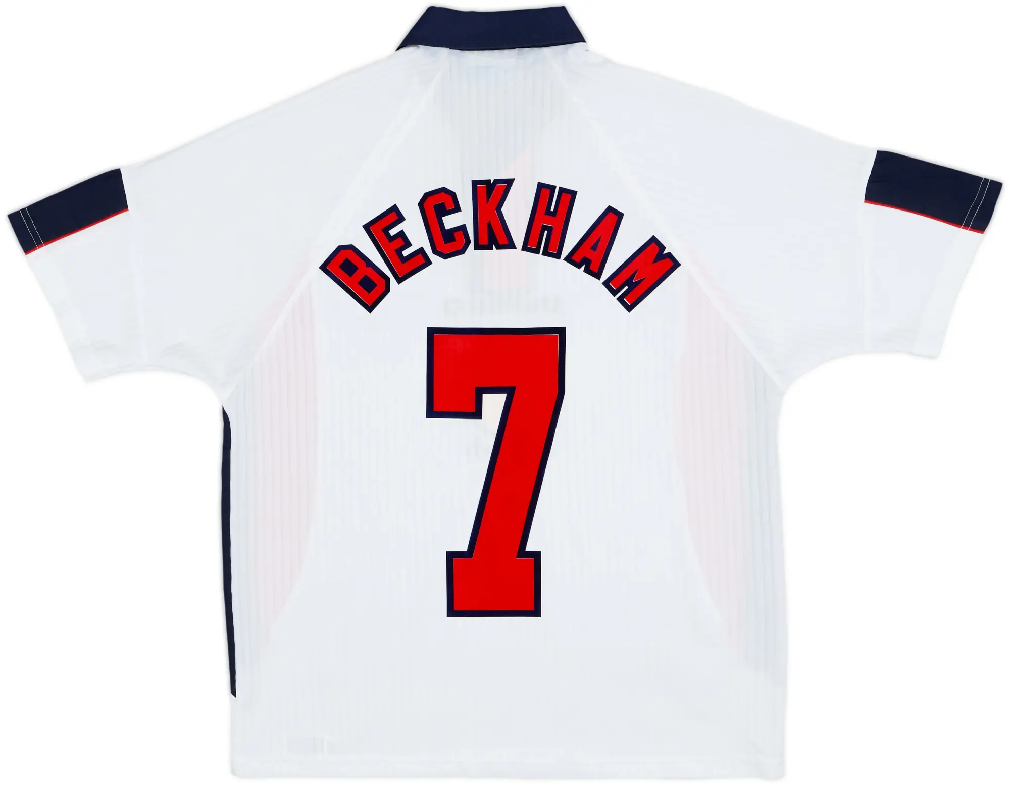 1997-99 England Home Shirt Beckham #7 - 6/10 - (XL.Boys)