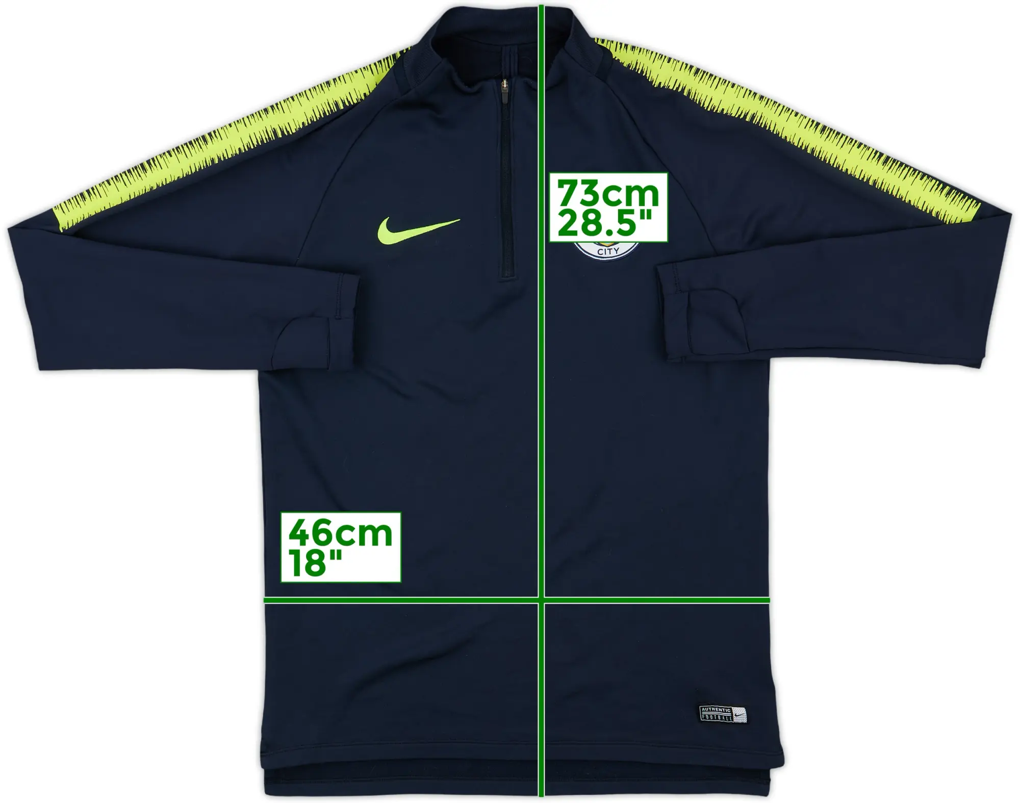 2018-19 Manchester City Nike 1/4 Zip Training Top - 9/10 - (S)