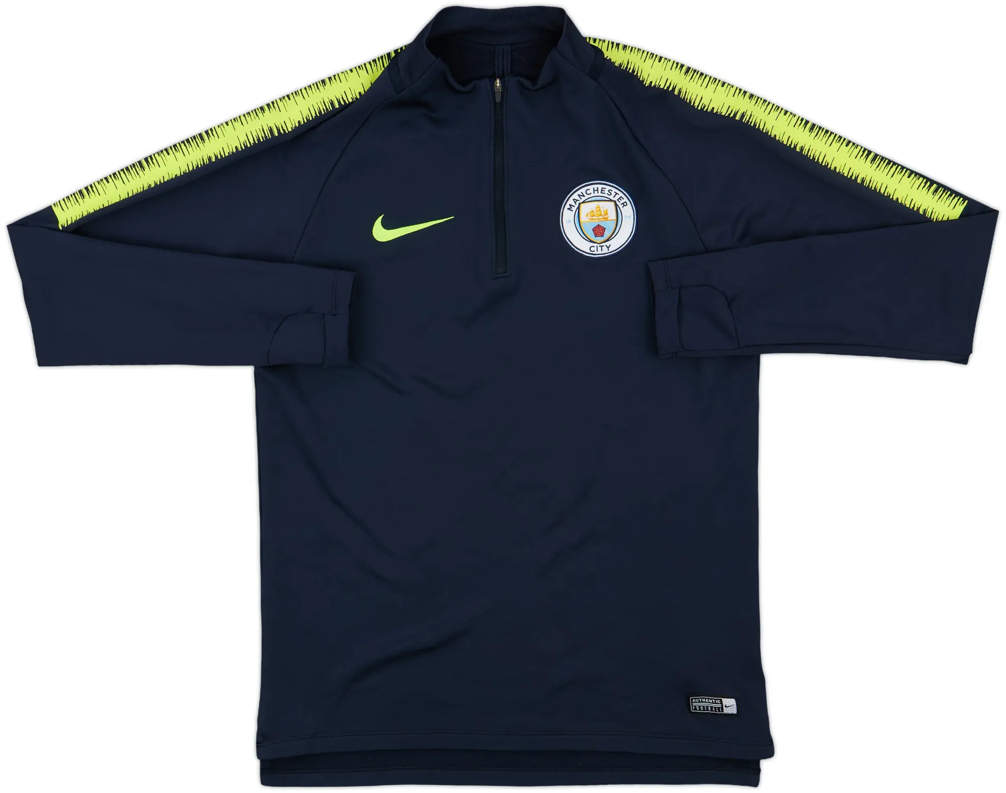 2018-19 Manchester City Nike 1/4 Zip Training Top - 9/10 - (S)