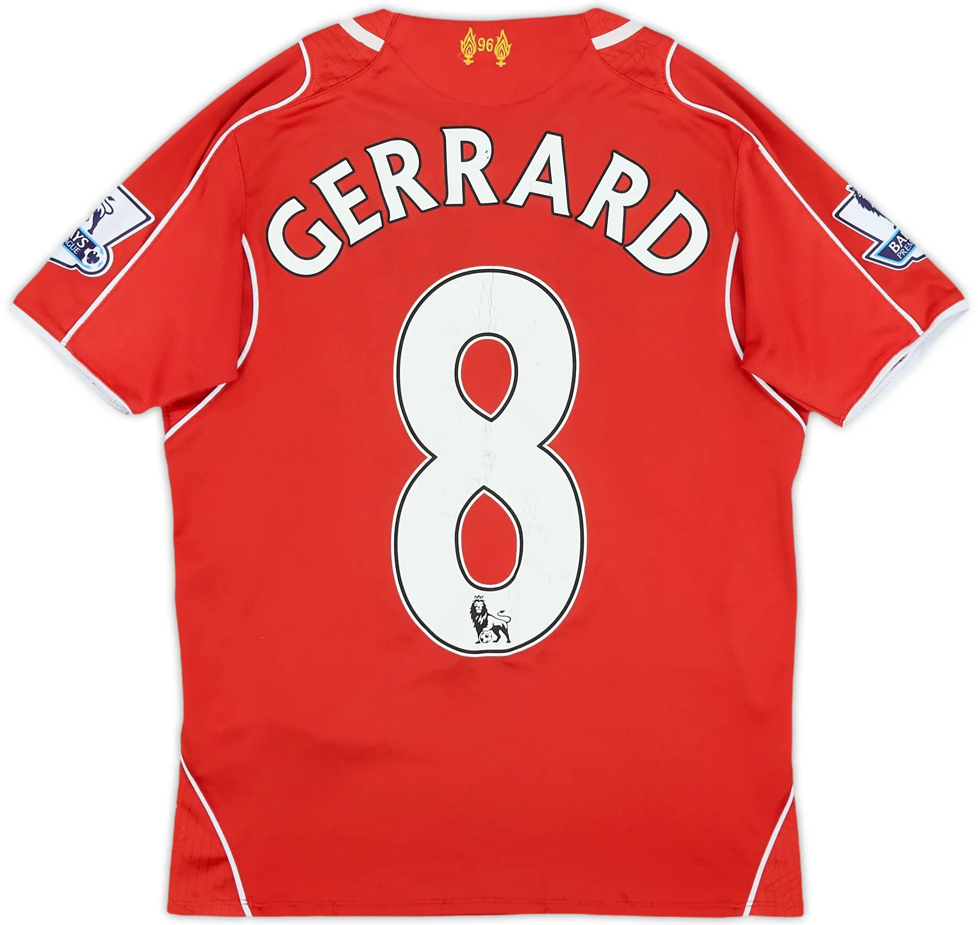 2014-15 Liverpool Home Shirt Gerrard #8 - 5/10 - (M.Boys)