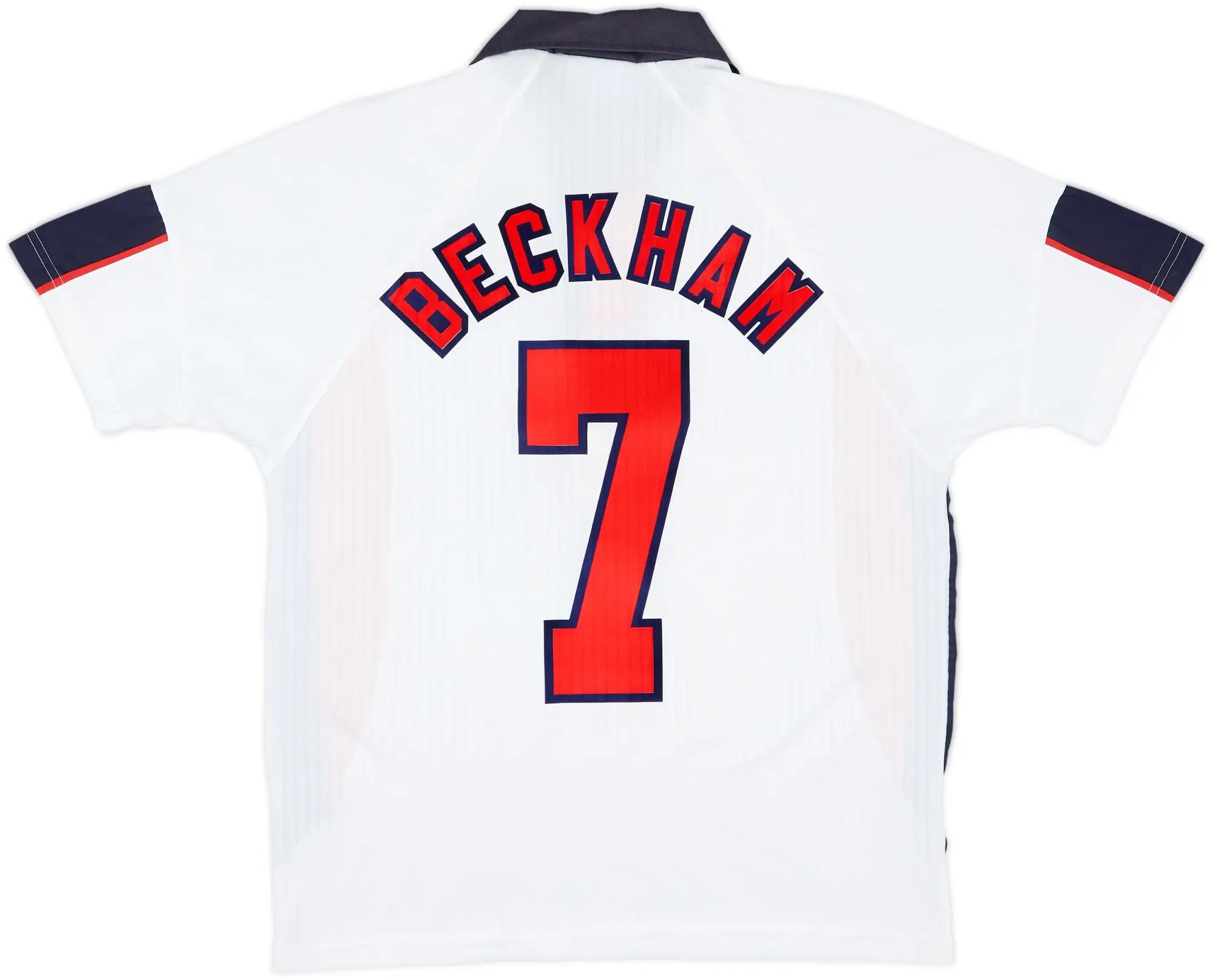 1997-99 England Home Shirt Beckham #7 - 8/10 - (Y)