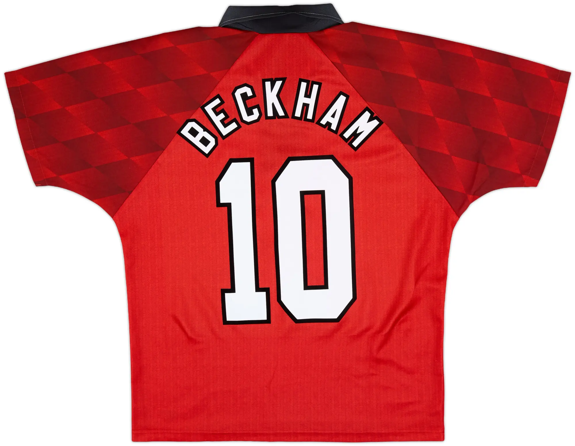 1996-98 Manchester United Home Shirt Beckham #10 - 9/10 - (Y)