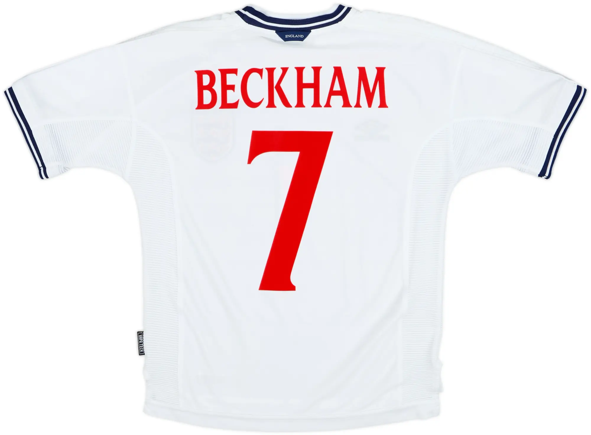 1999-01 England Home Shirt Beckham #7 - 8/10 - (Y)