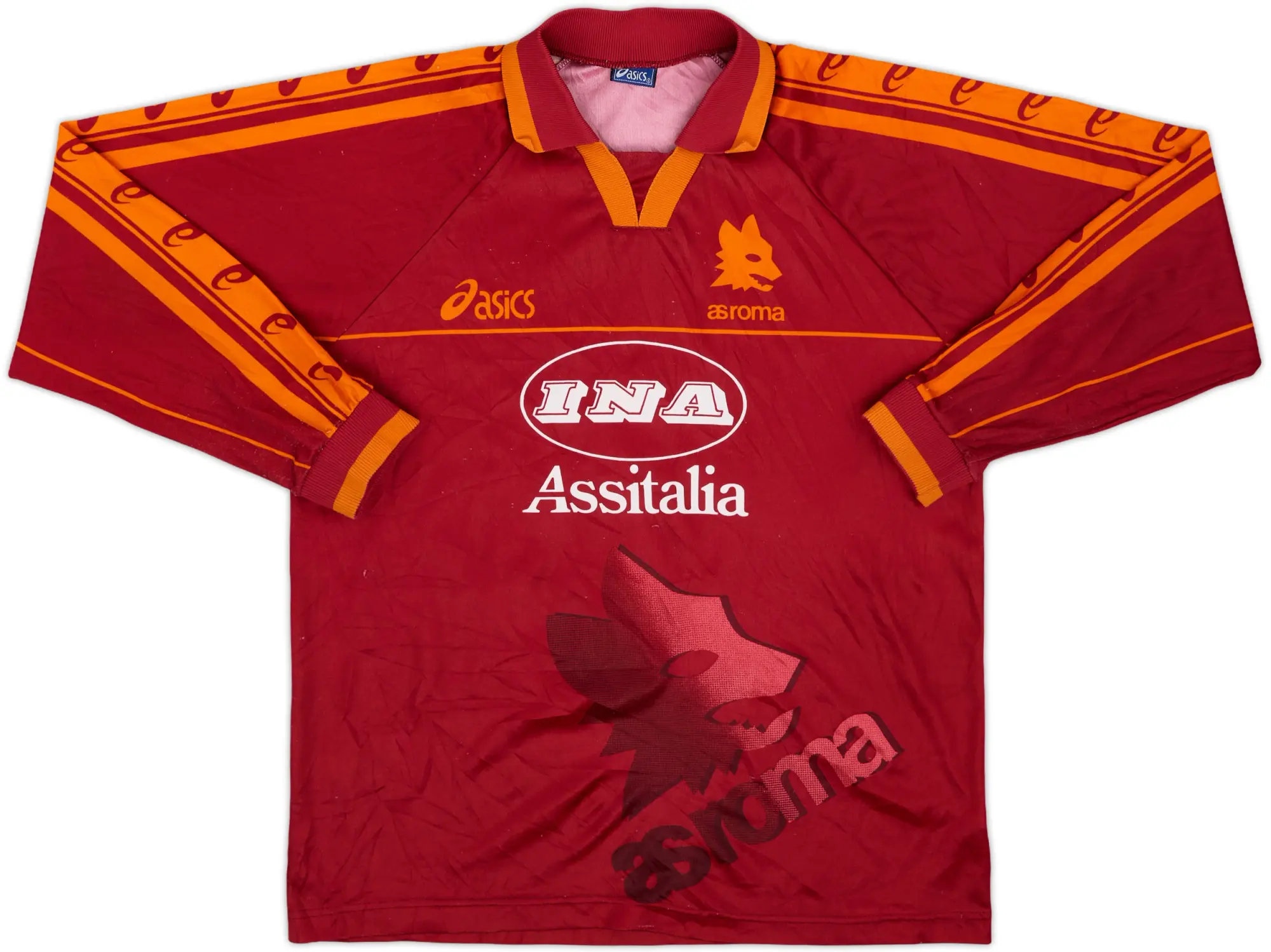 1995-96 Roma Home L/S Shirt - 4/10 - (XL.Boys)