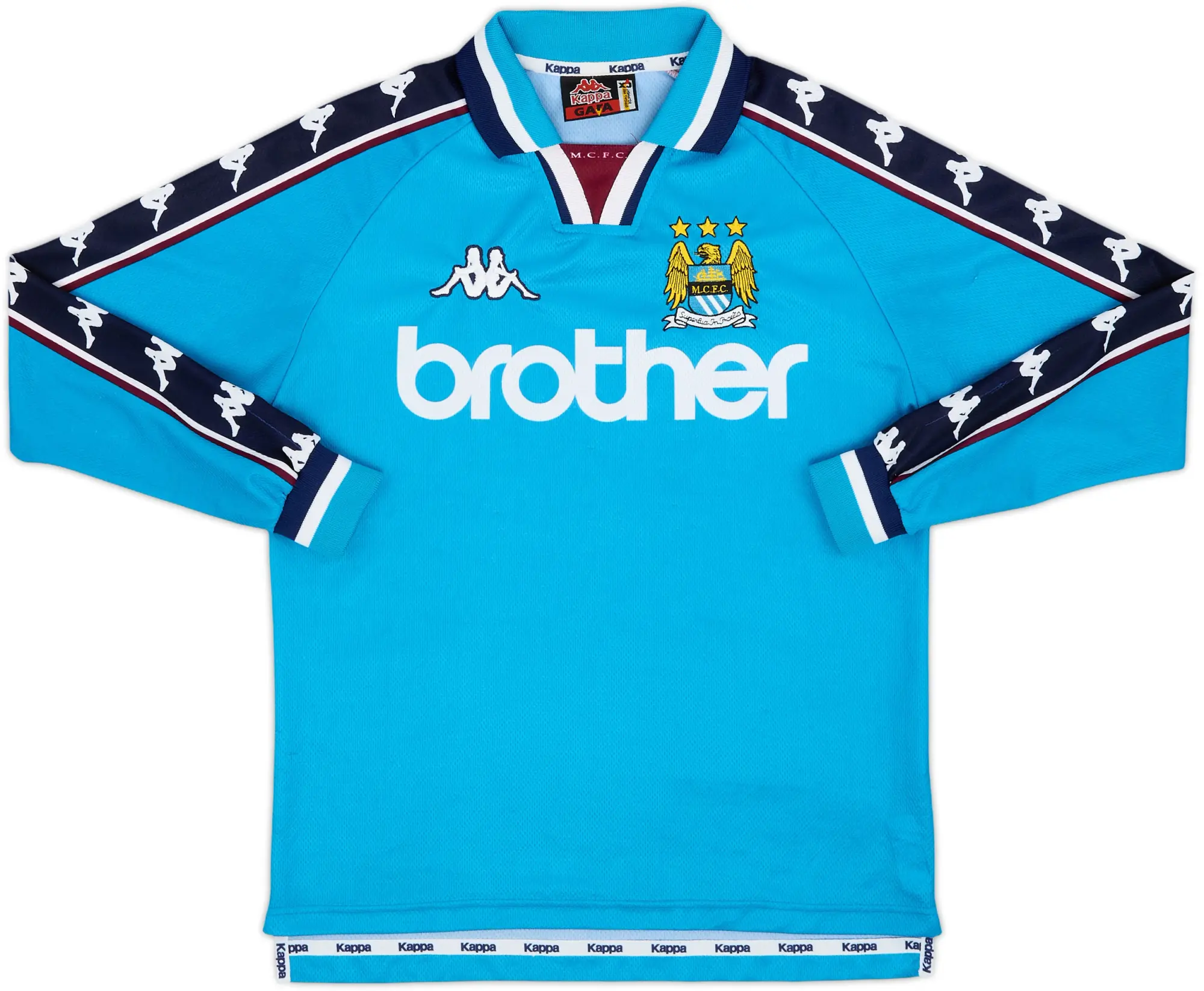 1997-99 Manchester City Home L/S Shirt - 8/10 - (XL.Boys)