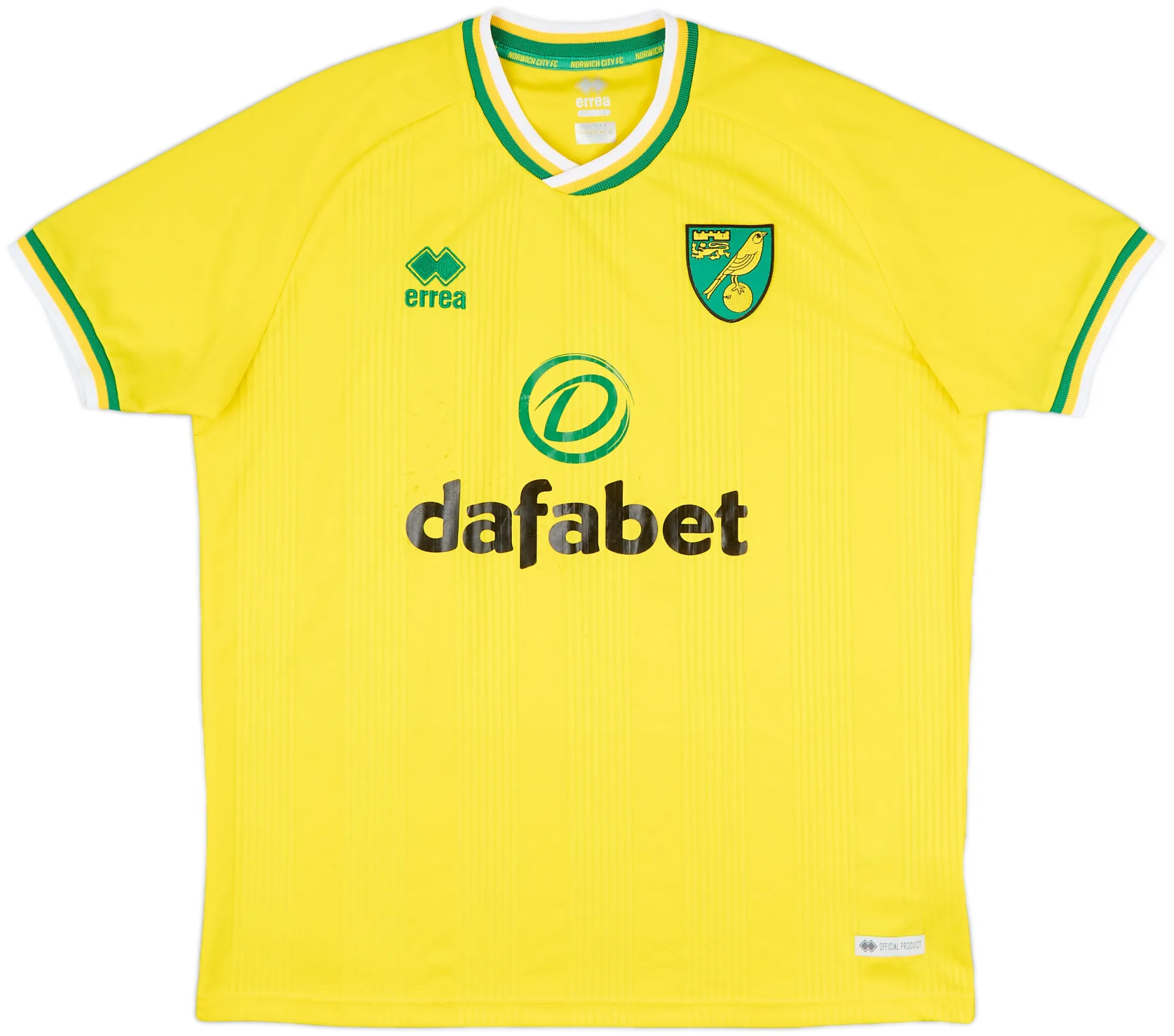 Errea Norwich City Mens SS Home Shirt 2020/21
