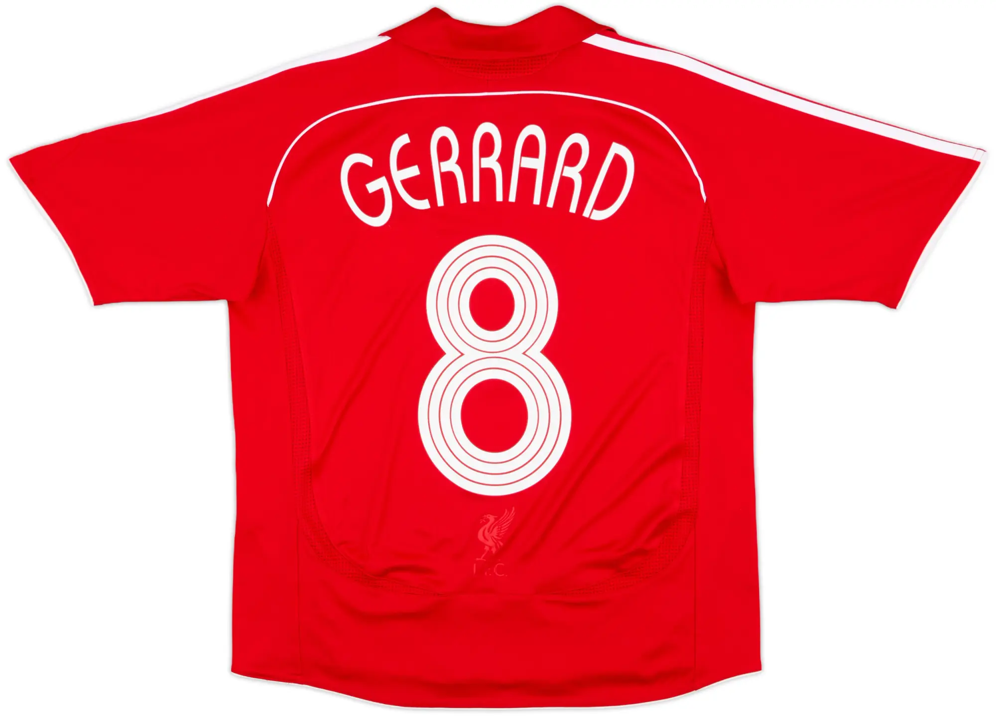 2006-08 Liverpool Home Shirt Gerrard #8 - 8/10 - (L.Boys)