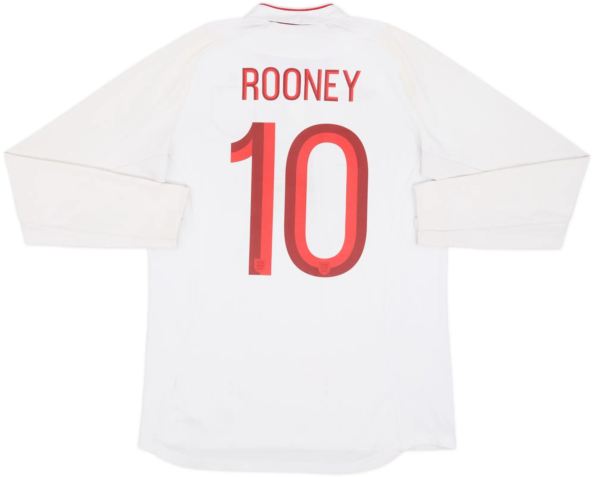 2012-13 England Home L/S Shirt Rooney #10 - 5/10 - (M)