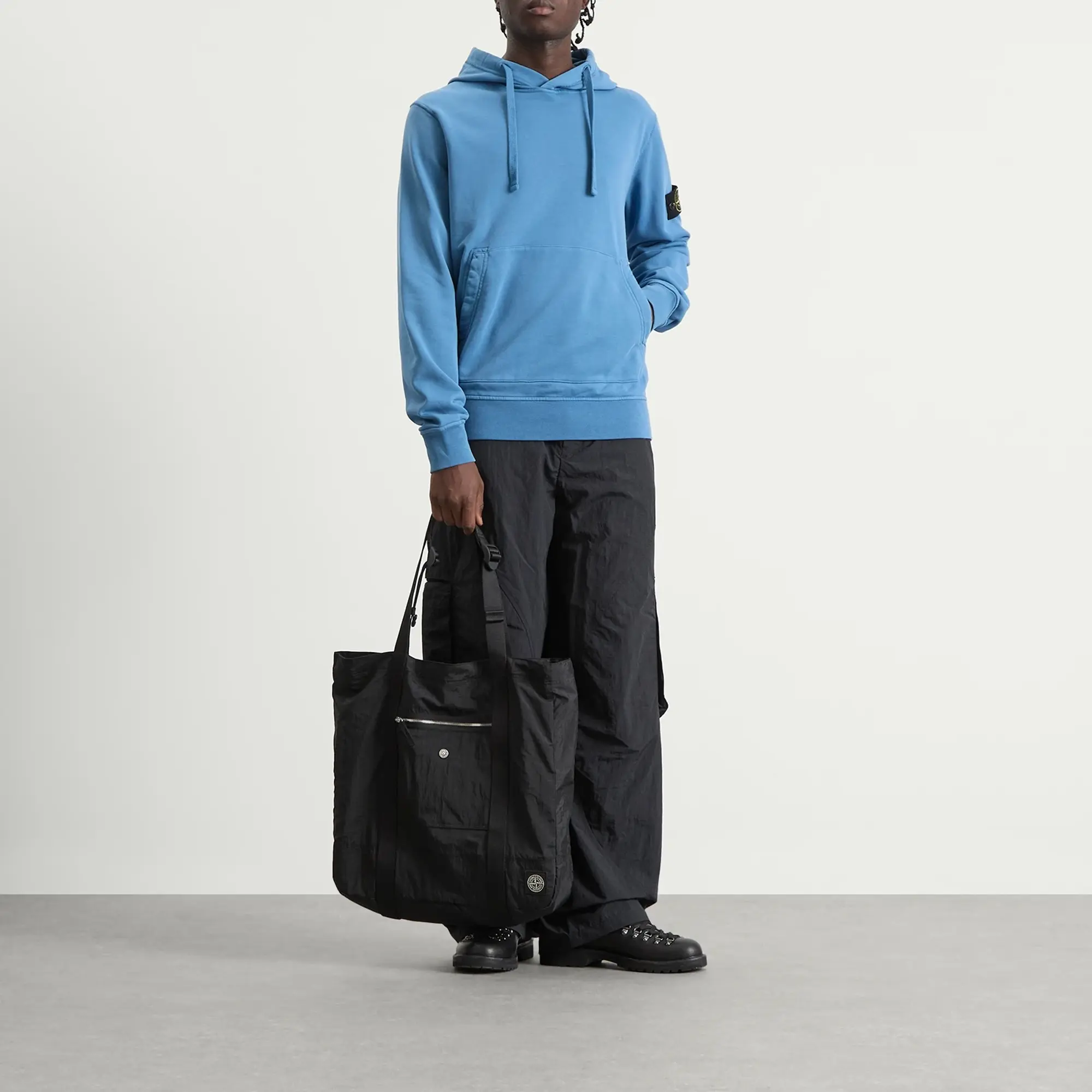 Stone Island Men's Nylon Metal Tote Bag Black