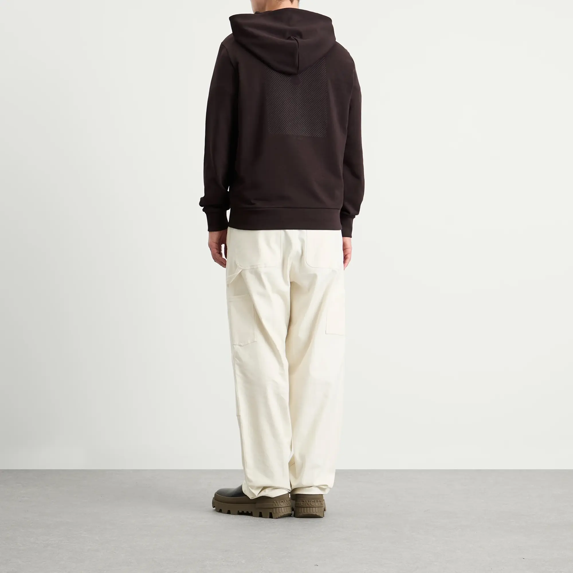 Moncler Men's Washed Hoodie Brown