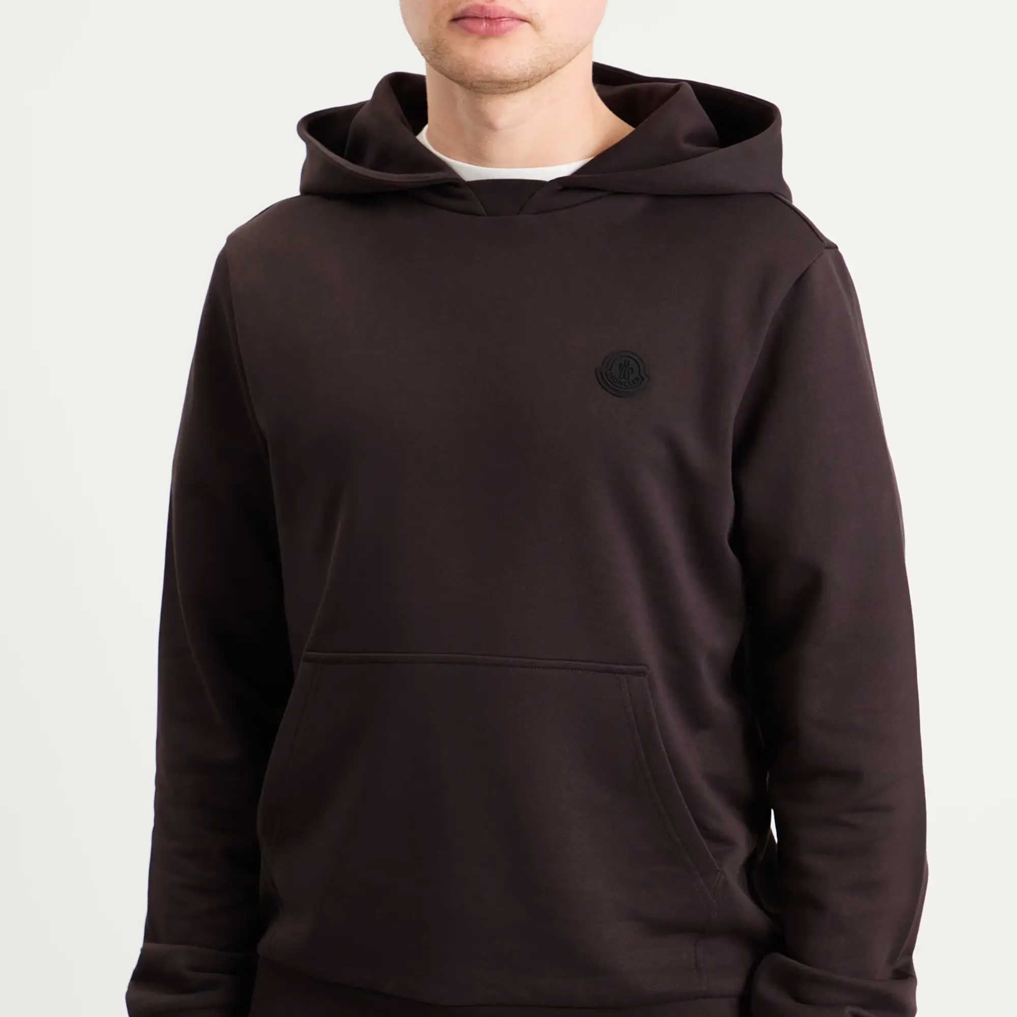 Moncler Men's Washed Hoodie Brown