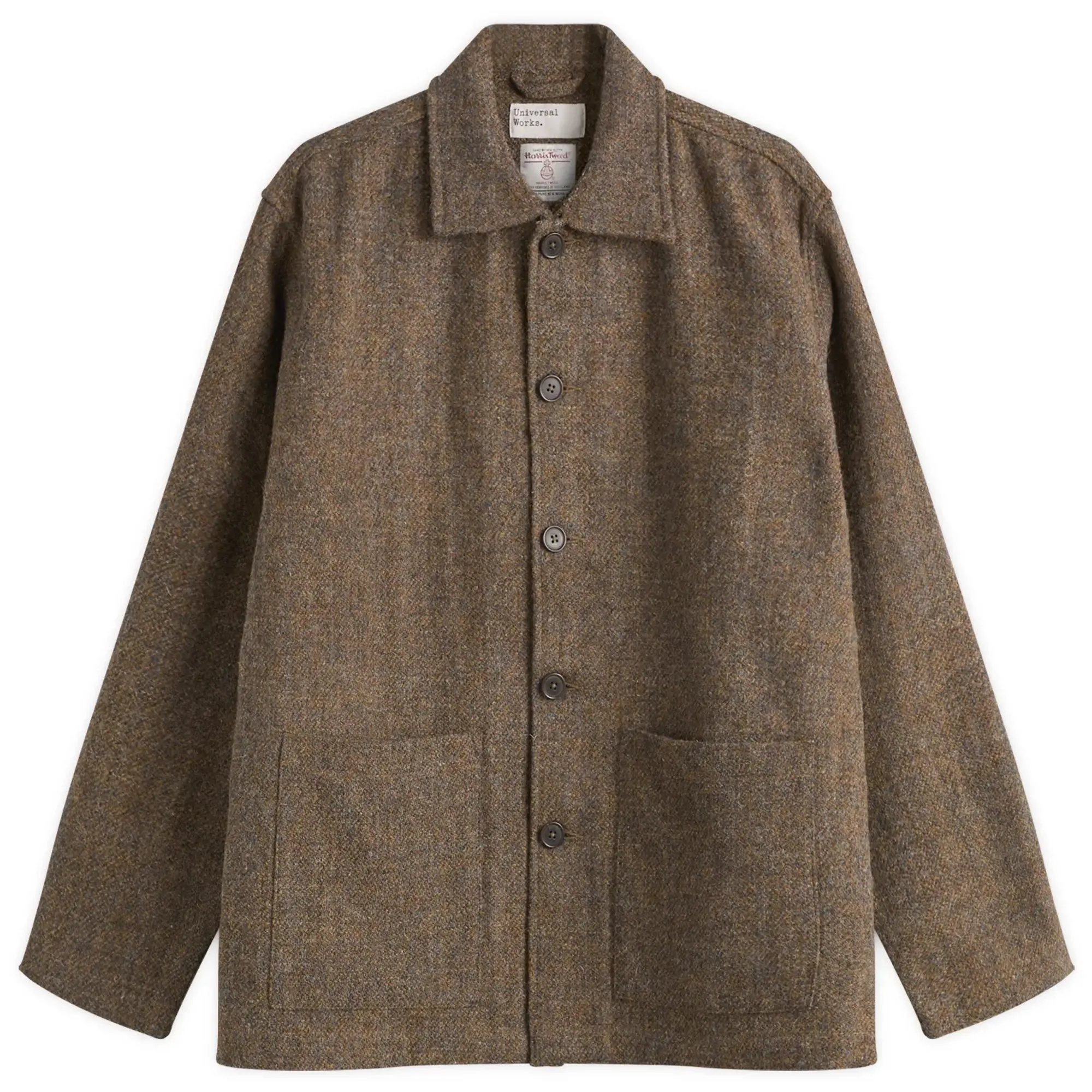 Universal Works Men's Harris Tweed Plaid Easy Jacket Gold