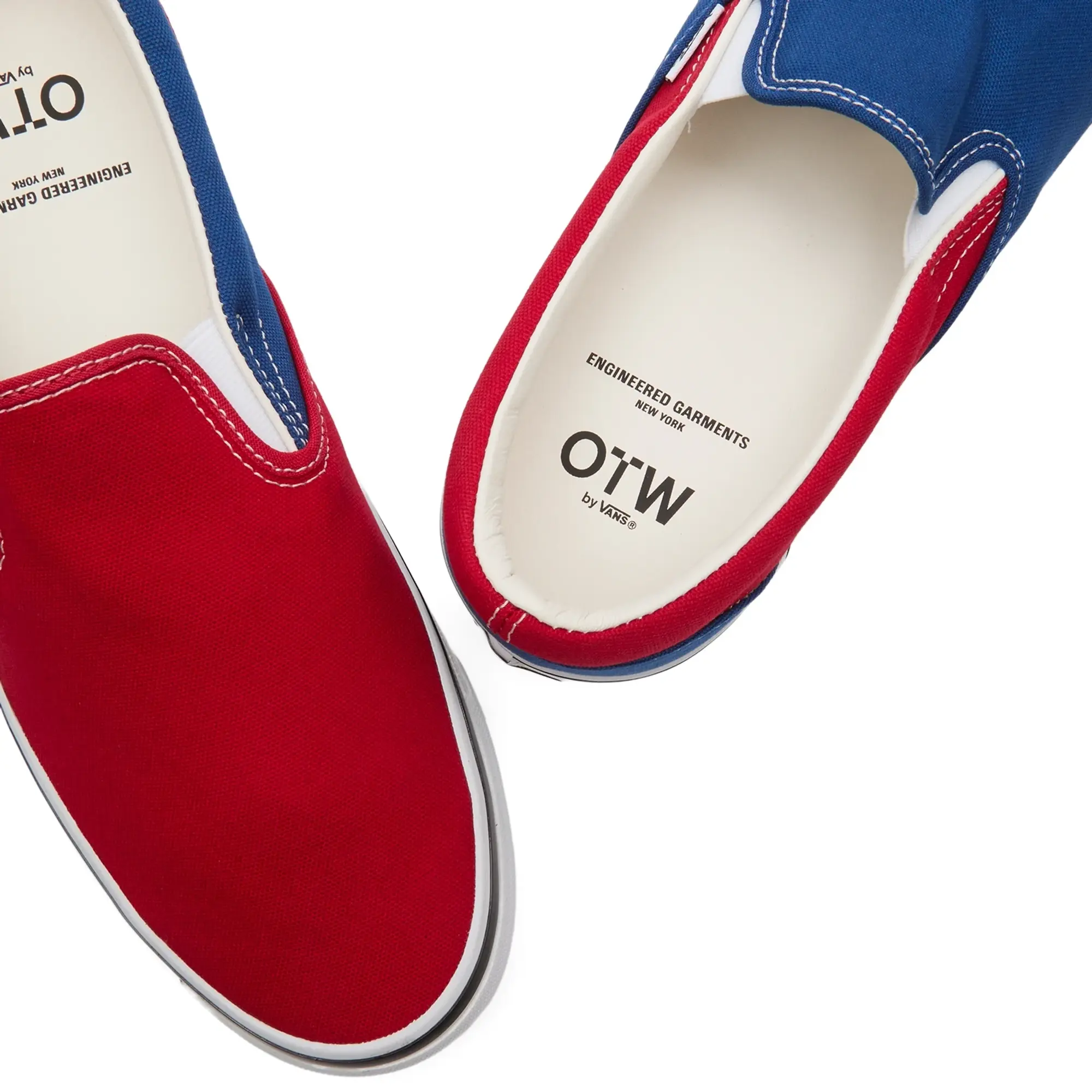 Vans Men's x Engineered Garments OTW Classic Slip-On 98 Sneaker Red/Navy