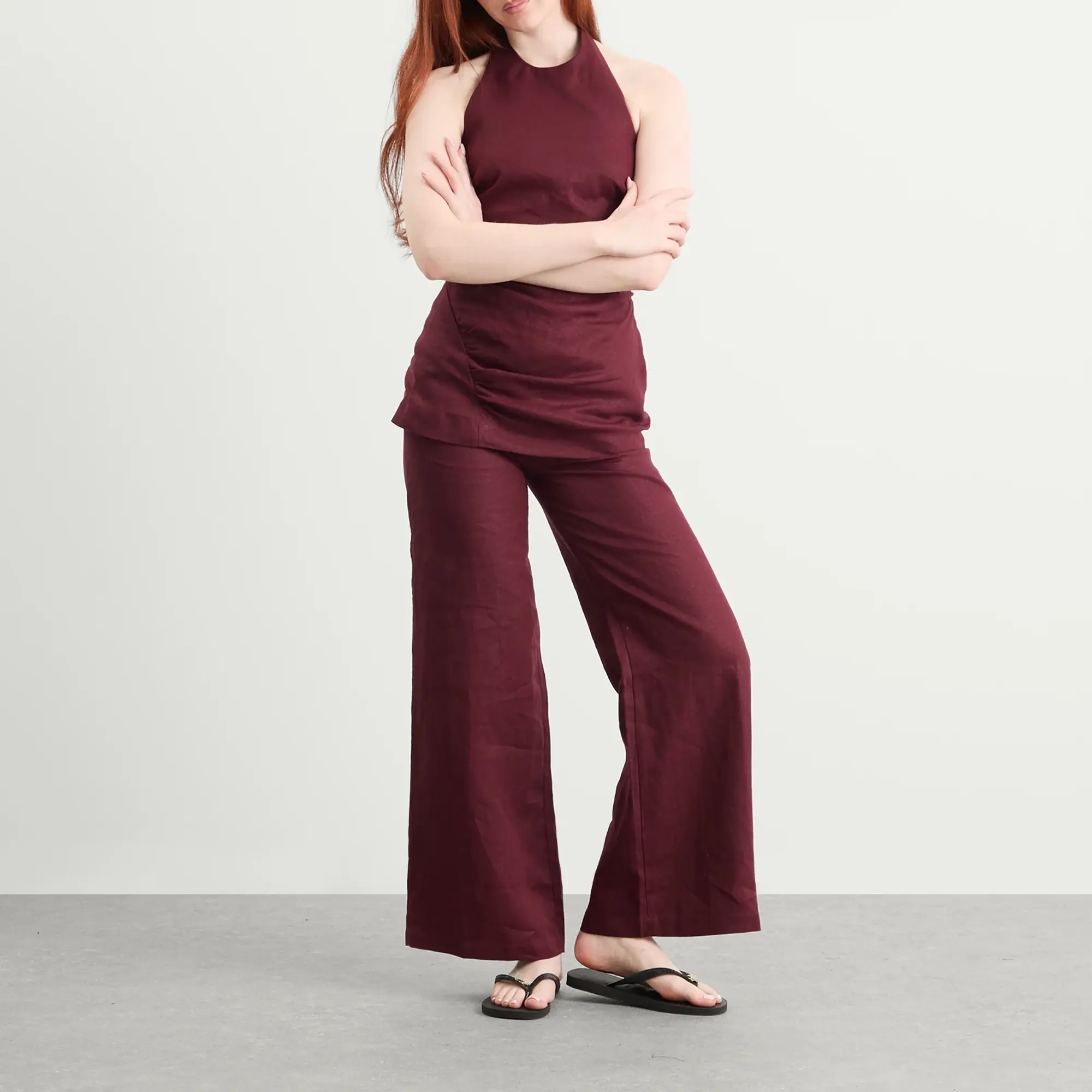 Faithfull The Brand Women's Syna Straight Pants Bordeaux