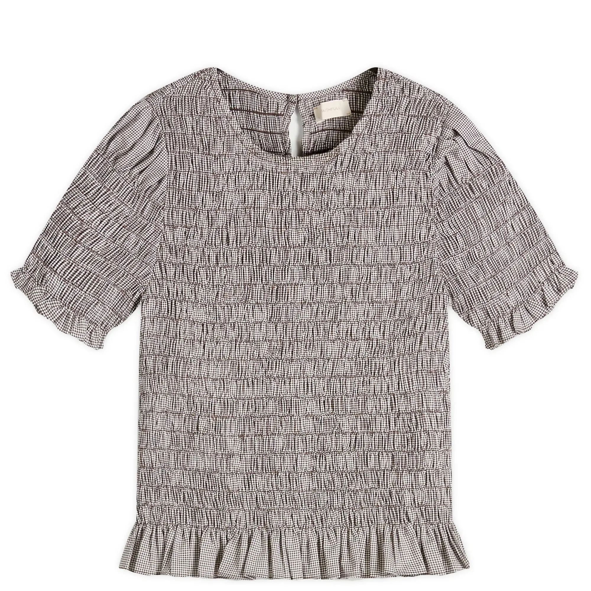Faithfull The Brand Women's Edda Gingham Top Hanne Gingham Espresso