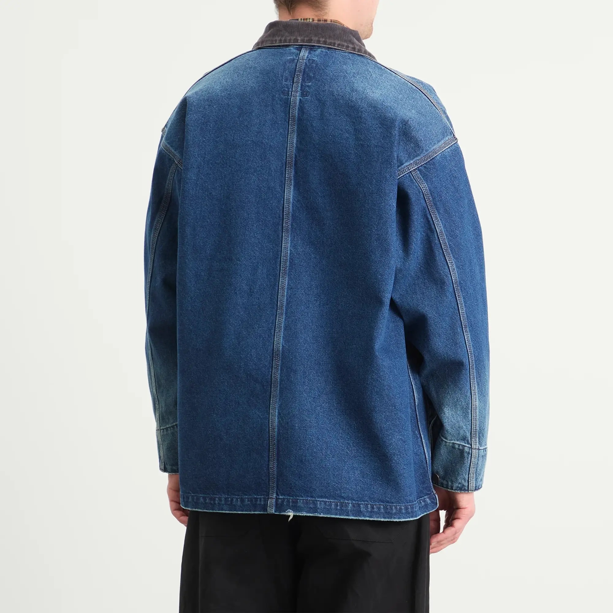 BEAMS Men's Denim Loose Coverall Jacket  Indigo