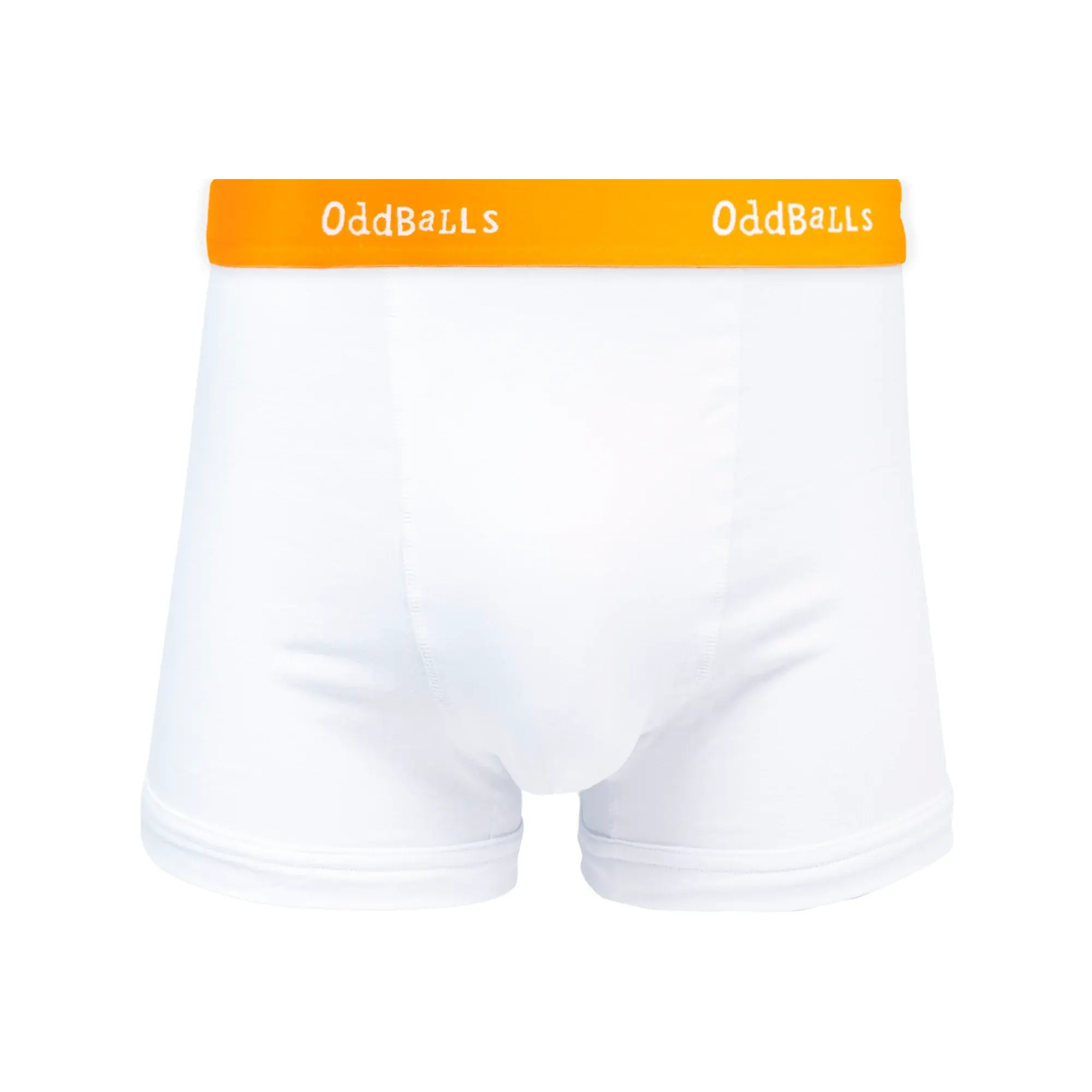 White & Tangerine - Mens Boxer Shorts
