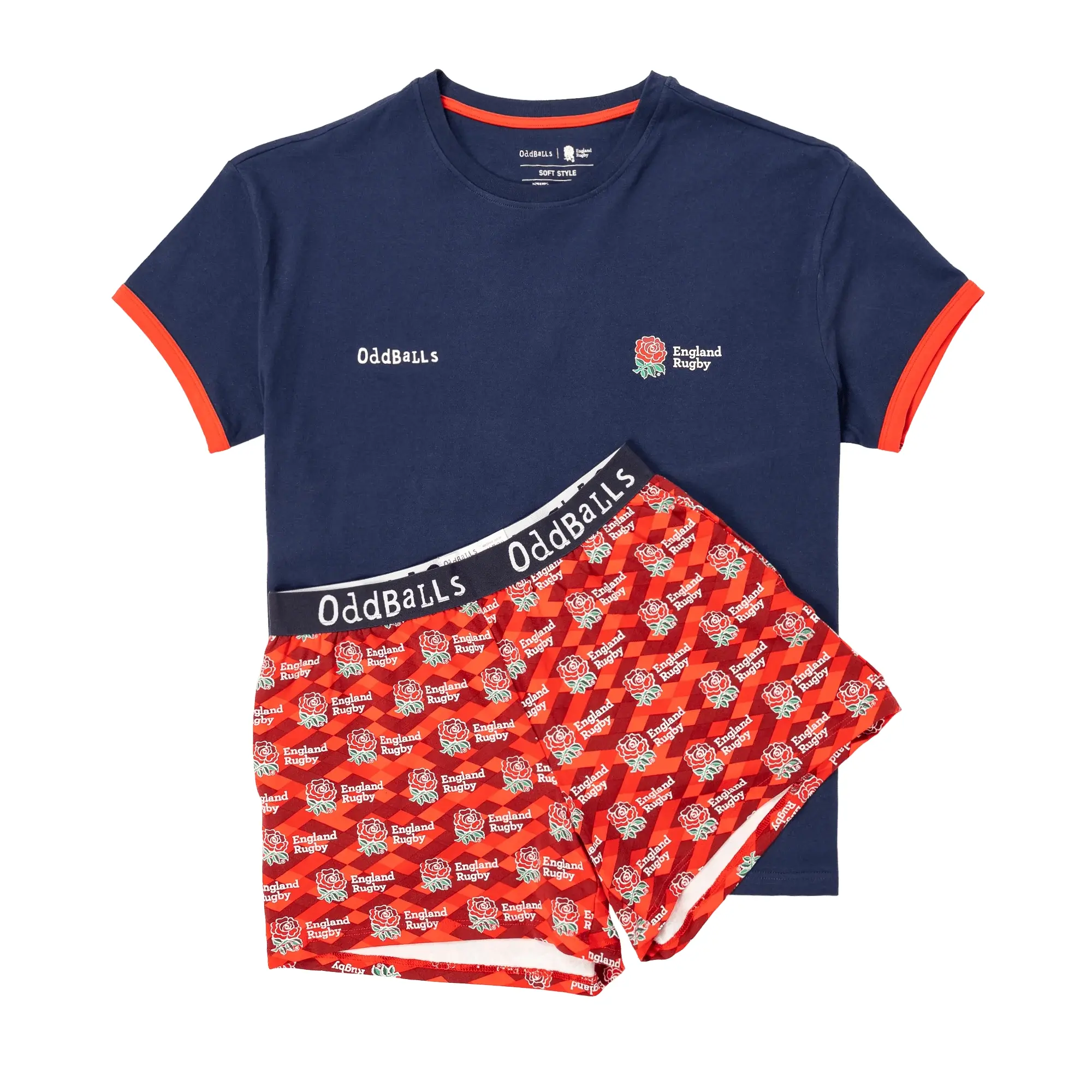 Womens Pyjamas - England Rugby Alternate - Shorts & T-Shirt