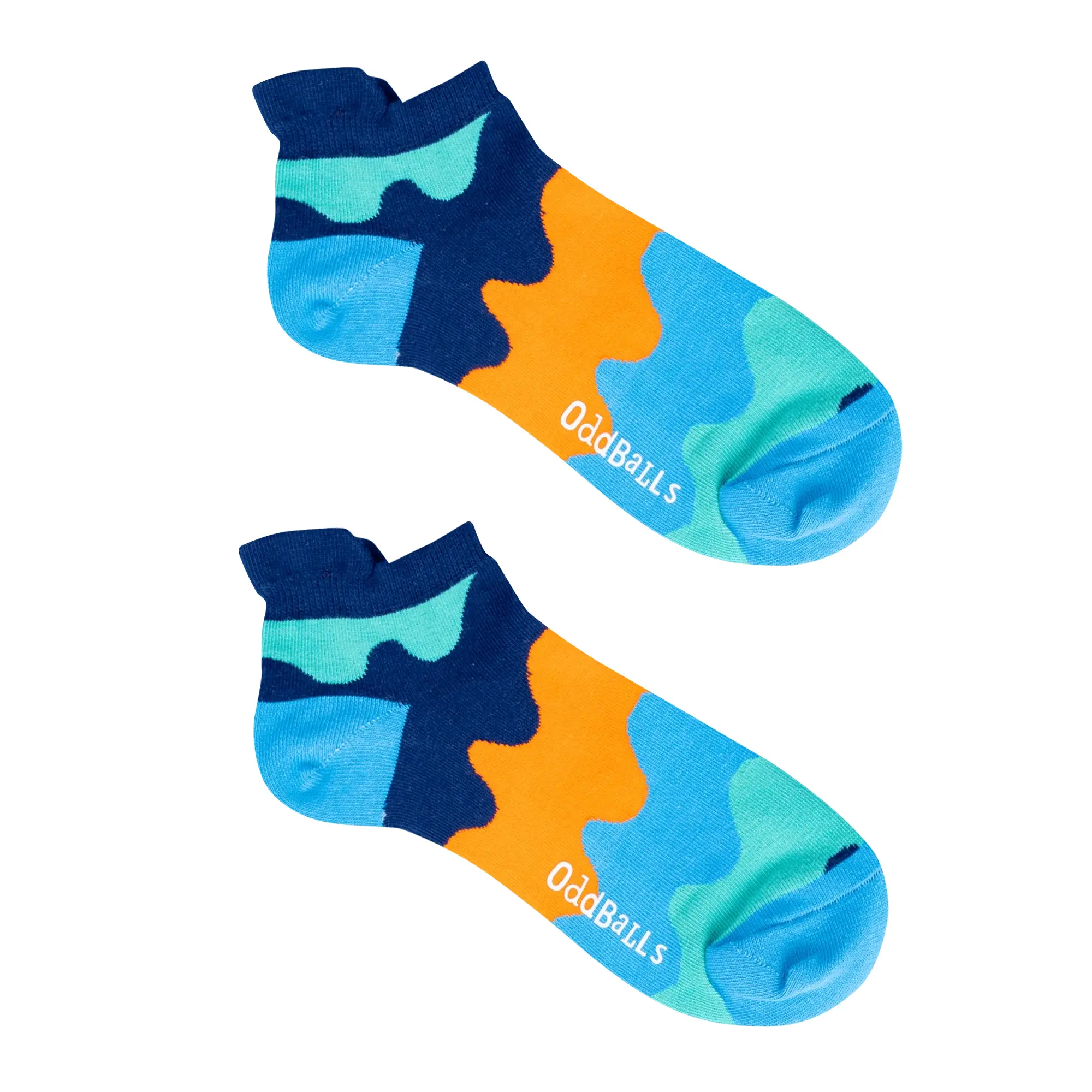 Orange Waves - Ankle Trainer Socks