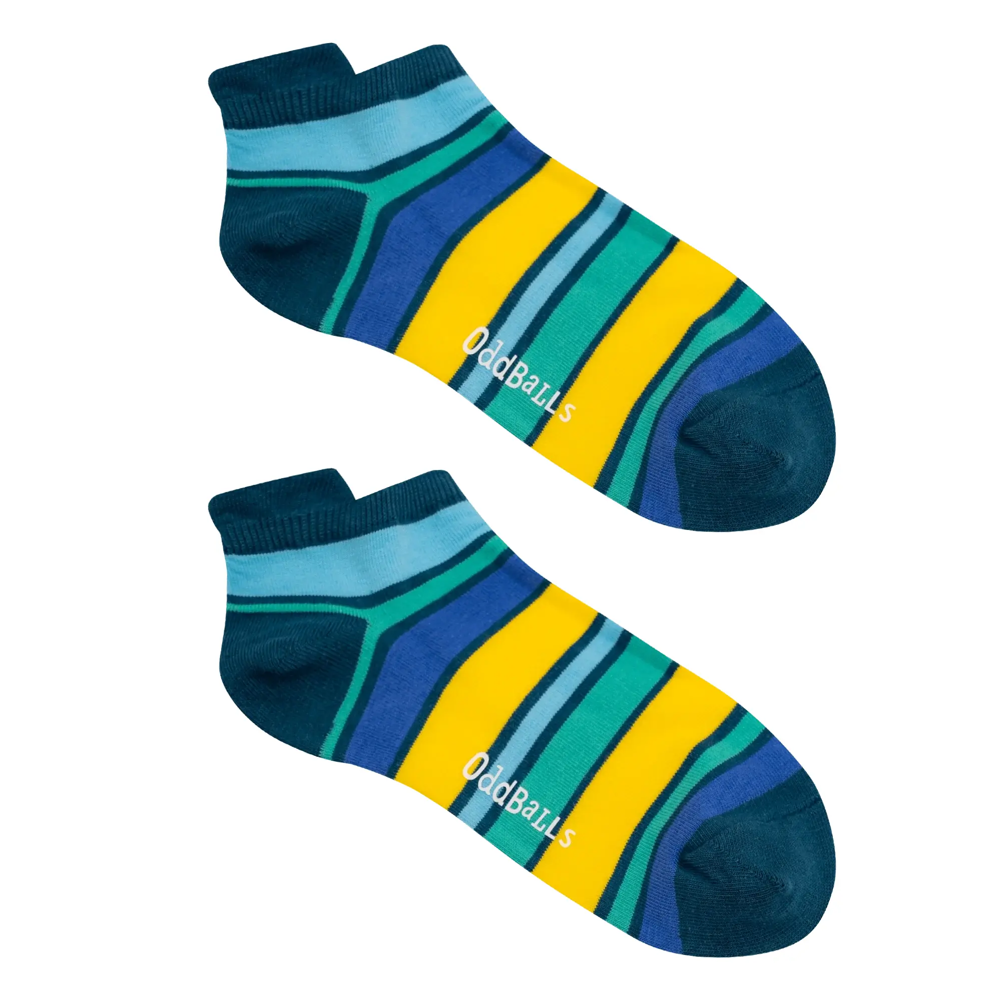 Green Dual Stripes - Ankle Trainer Socks