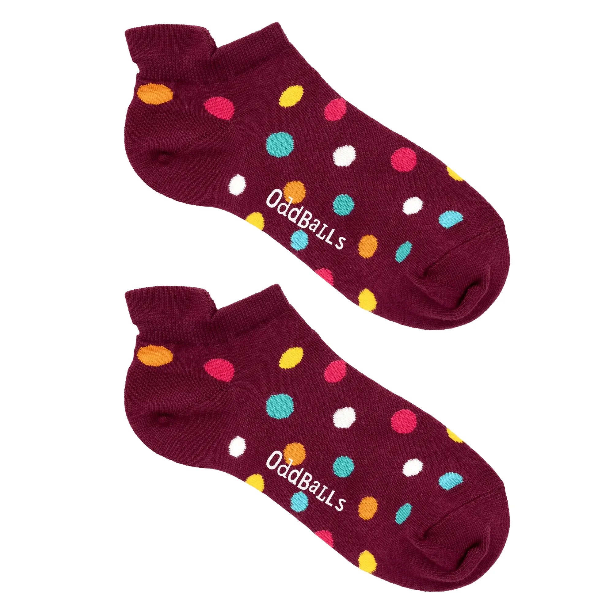 Burgundy Polka Dots - Ankle Socks