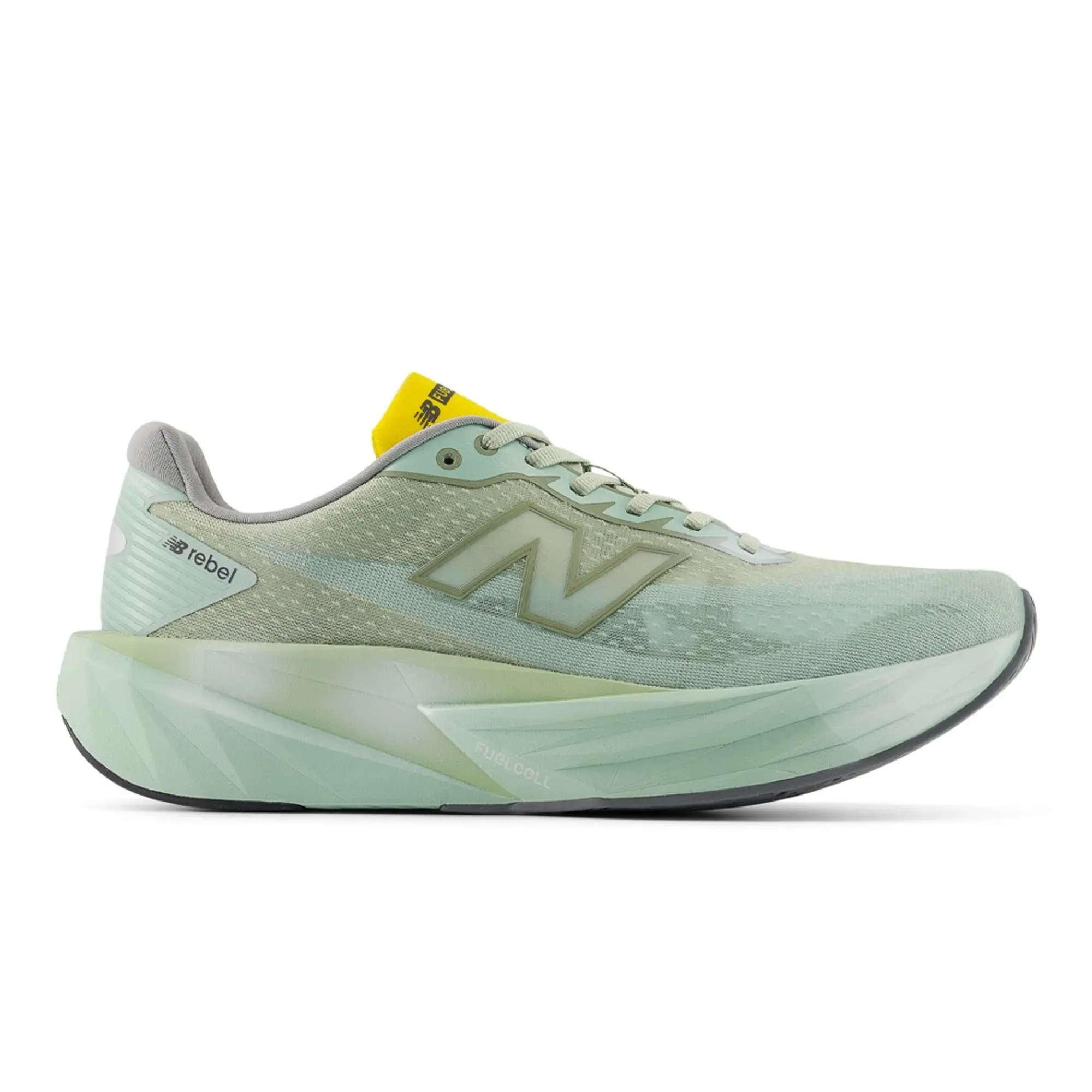 New Balance Men's FuelCell Rebel v5 in Green/Orange Synthetic