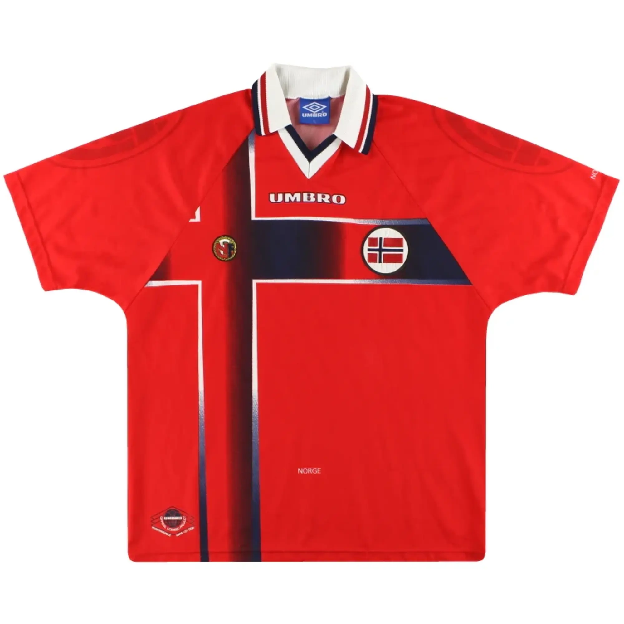1997-98 Norway Umbro Home Shirt Y - Norway / Very Good 