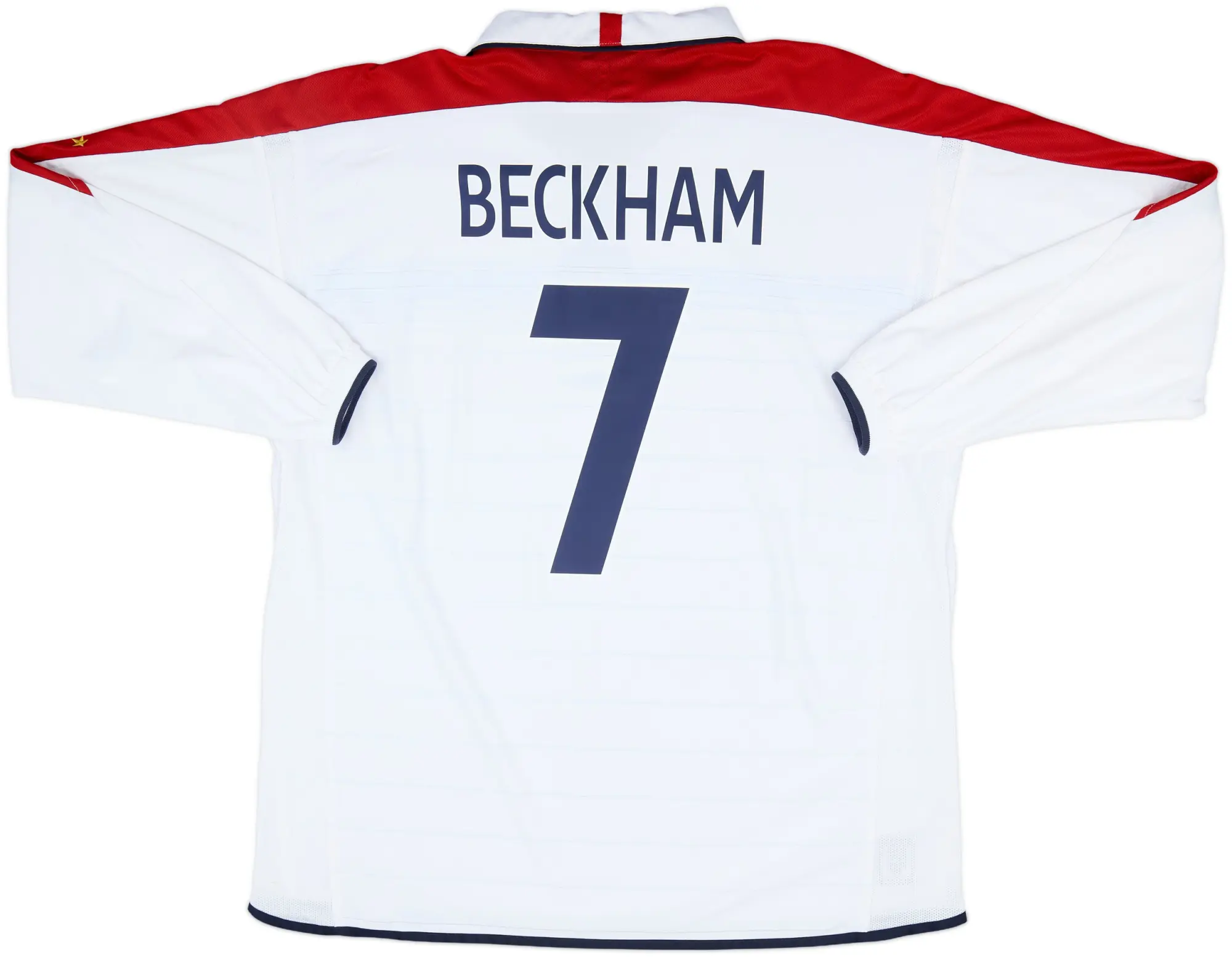 2003-05 England Home L/S Shirt Beckham #7 - 7/10 - (XXL)