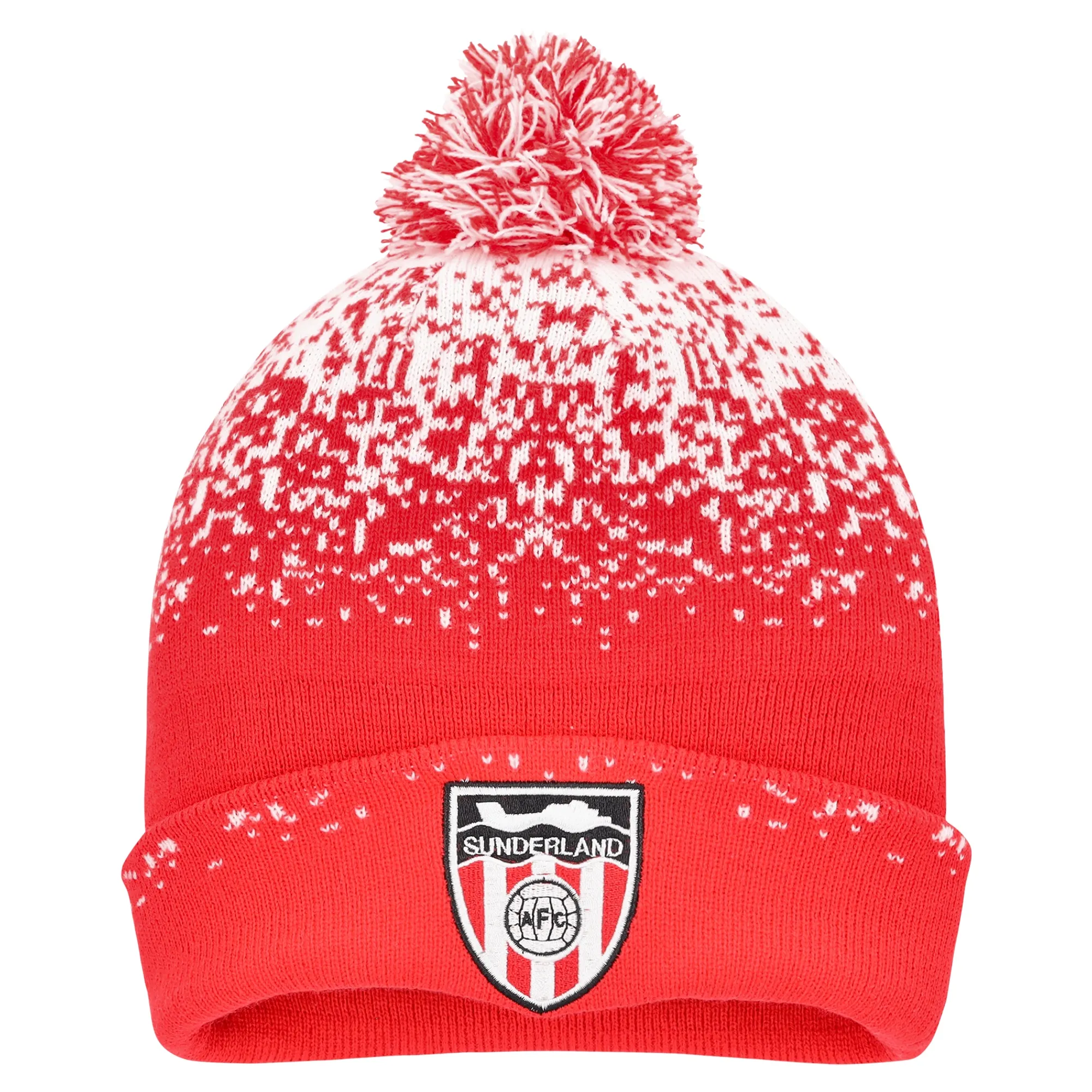 Sunderland Classics Ombre Cuffed Pom Beanie - Red - Kids