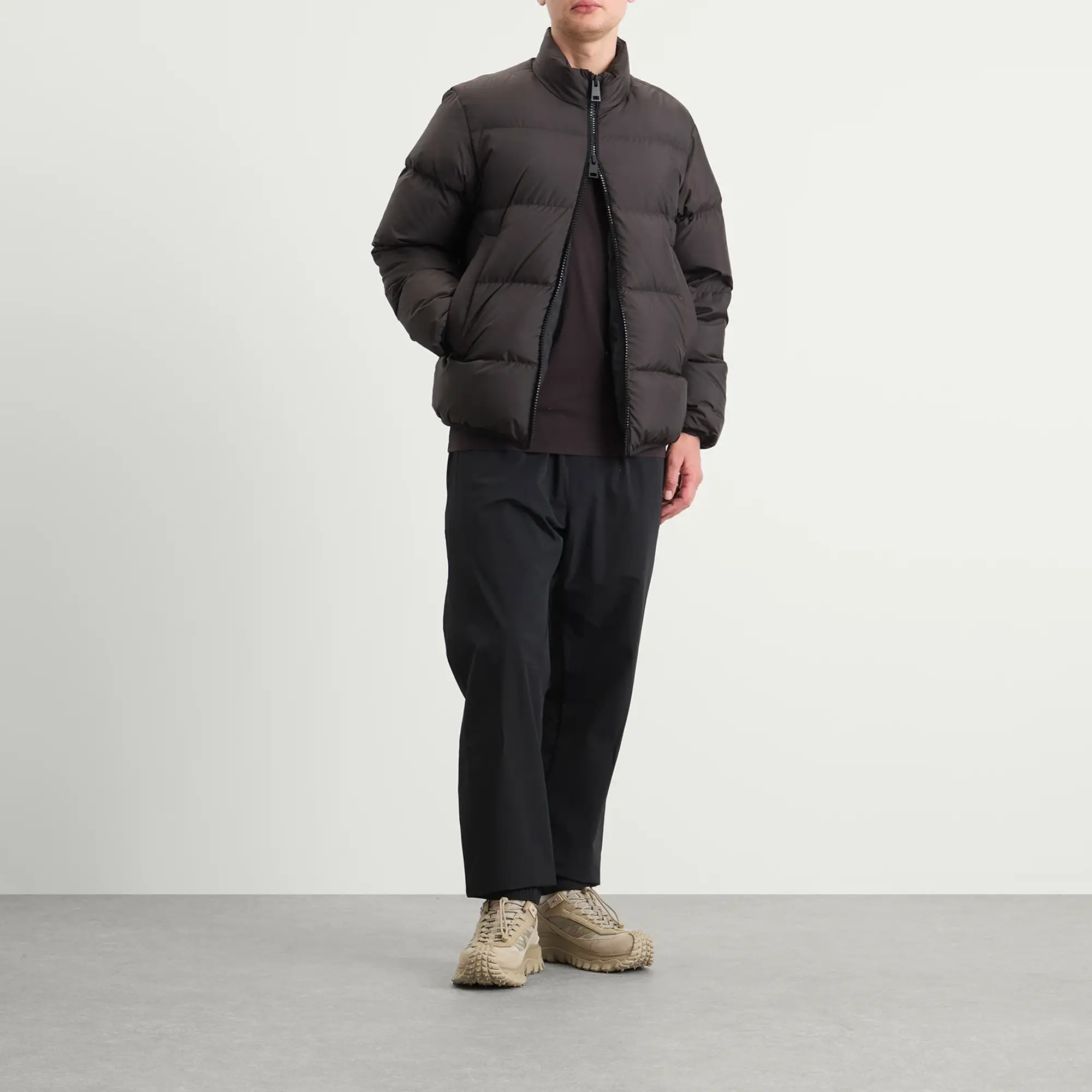 Moncler Men's Erterle Jacket Recycled Padded Coat Brown