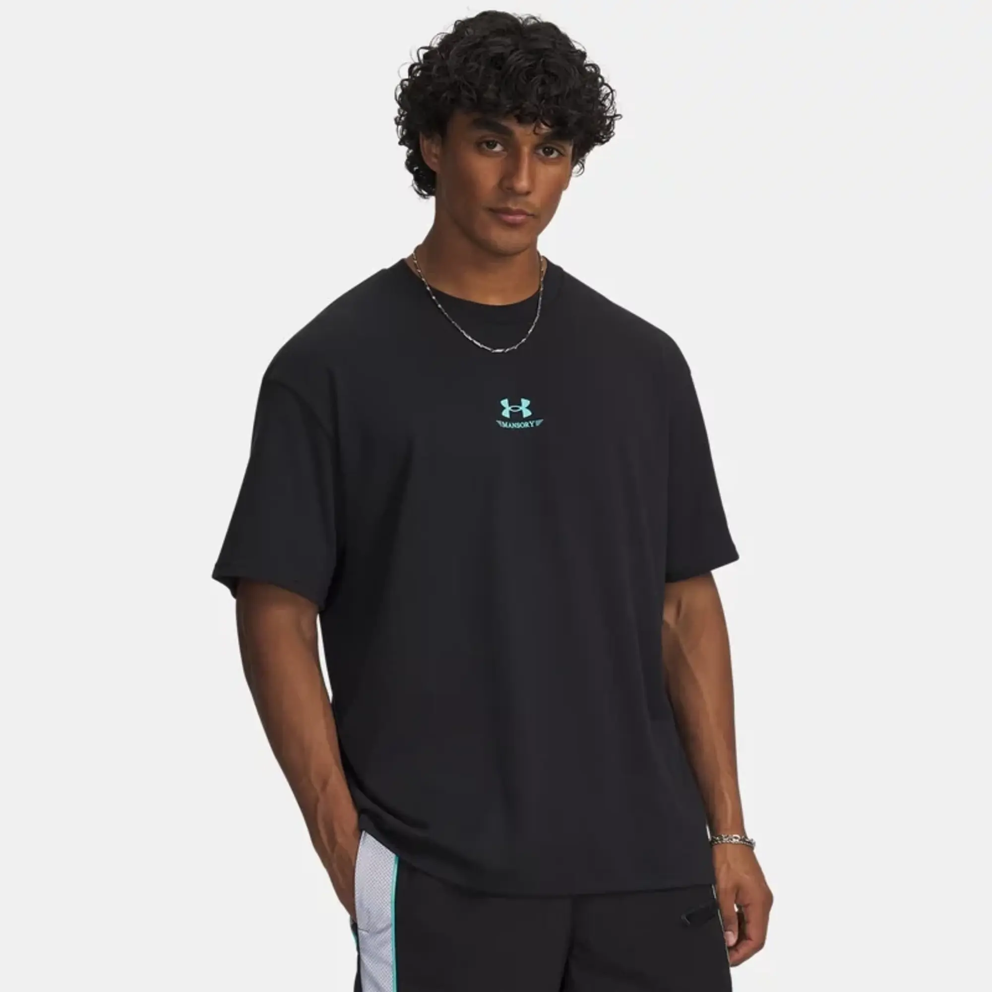 Under Armour  x Mansory Heavyweight Car Men's Short Sleeve Black / Tropical Tide L