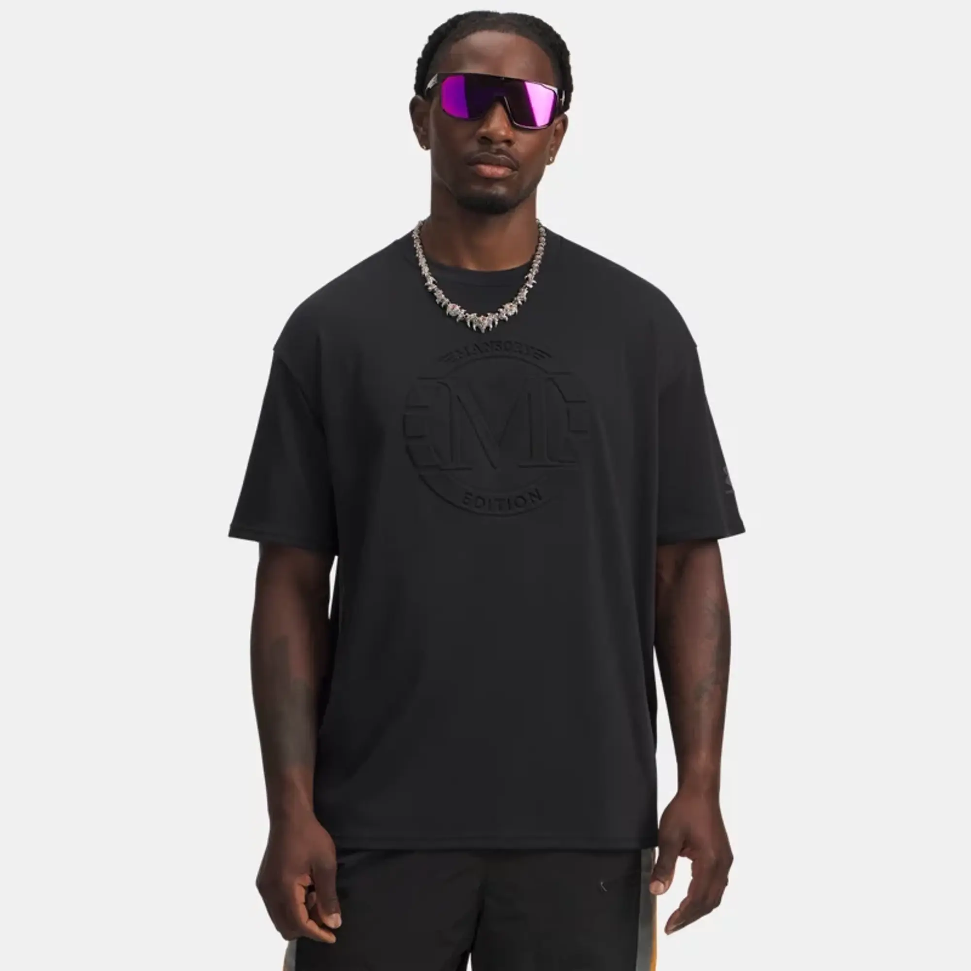 Under Armour  x Mansory Logo Men's Short Sleeve Black / Tropical Tide L
