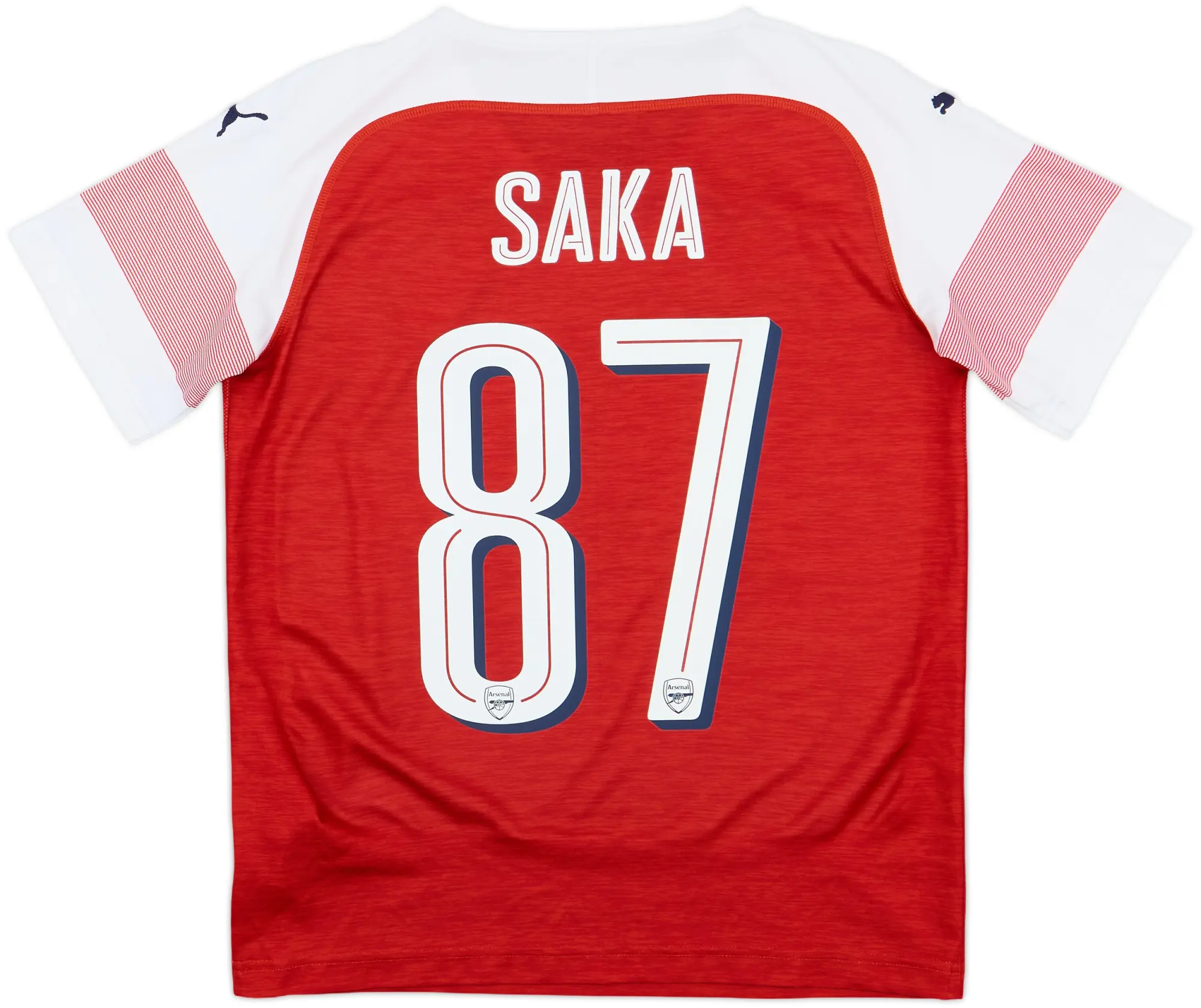 2018-19 Arsenal Home Shirt Saka #87 - 10/10 - (L.Boys)