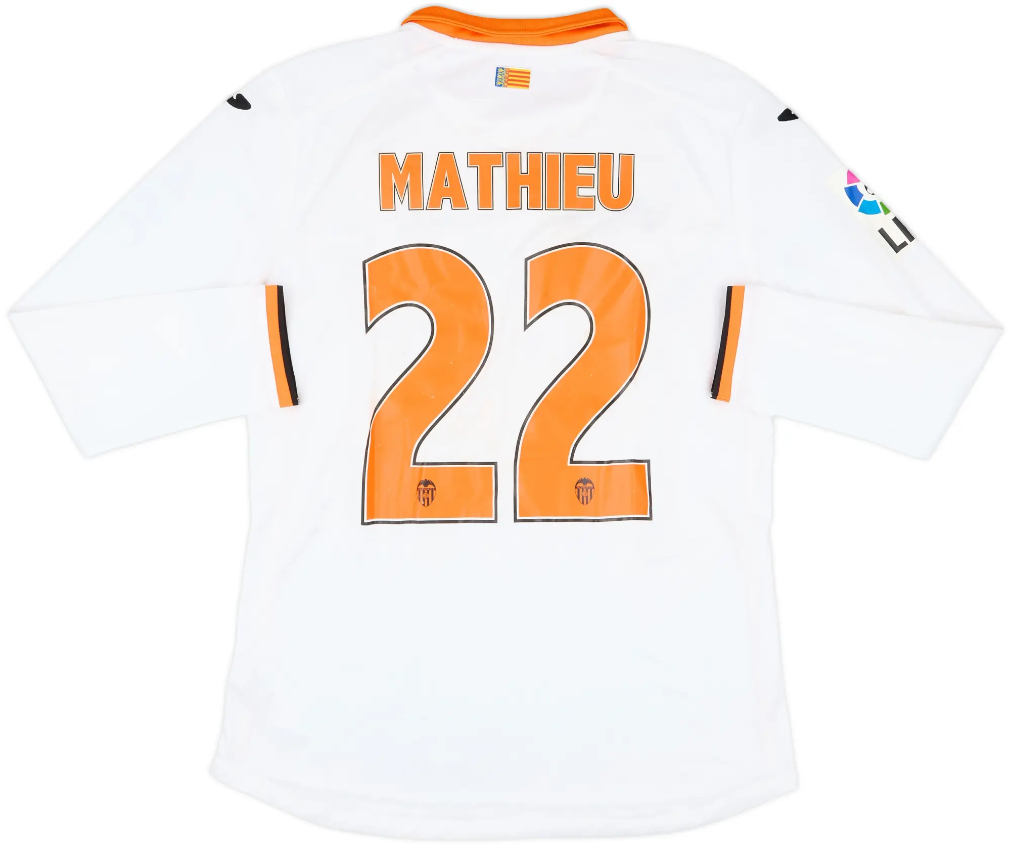 2013-14 Valencia Home L/S Shirt Mathieu #22 - 7/10 - (M)