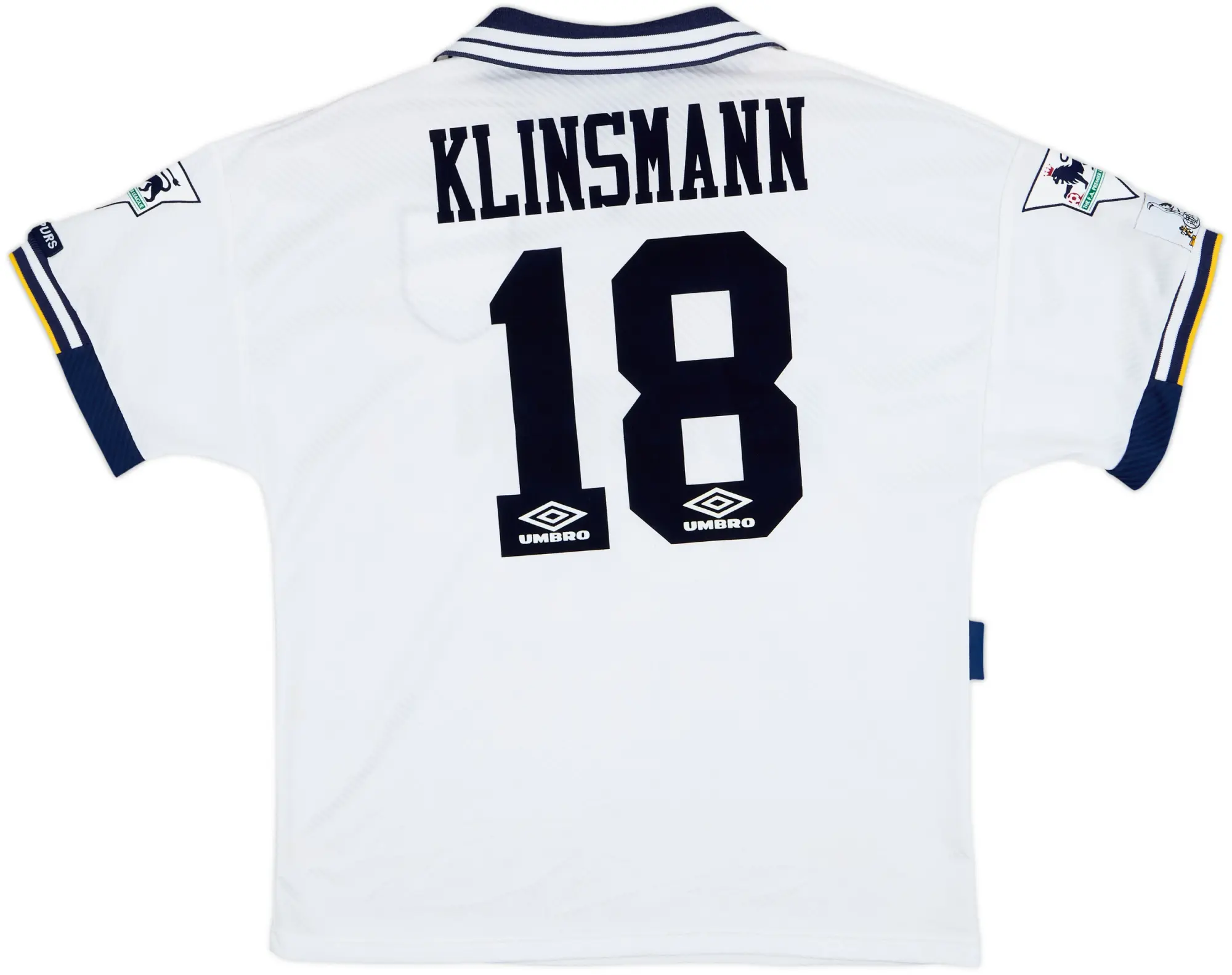1993-95 Tottenham Home Shirt Klinsmann #18 - 8/10 - (L)