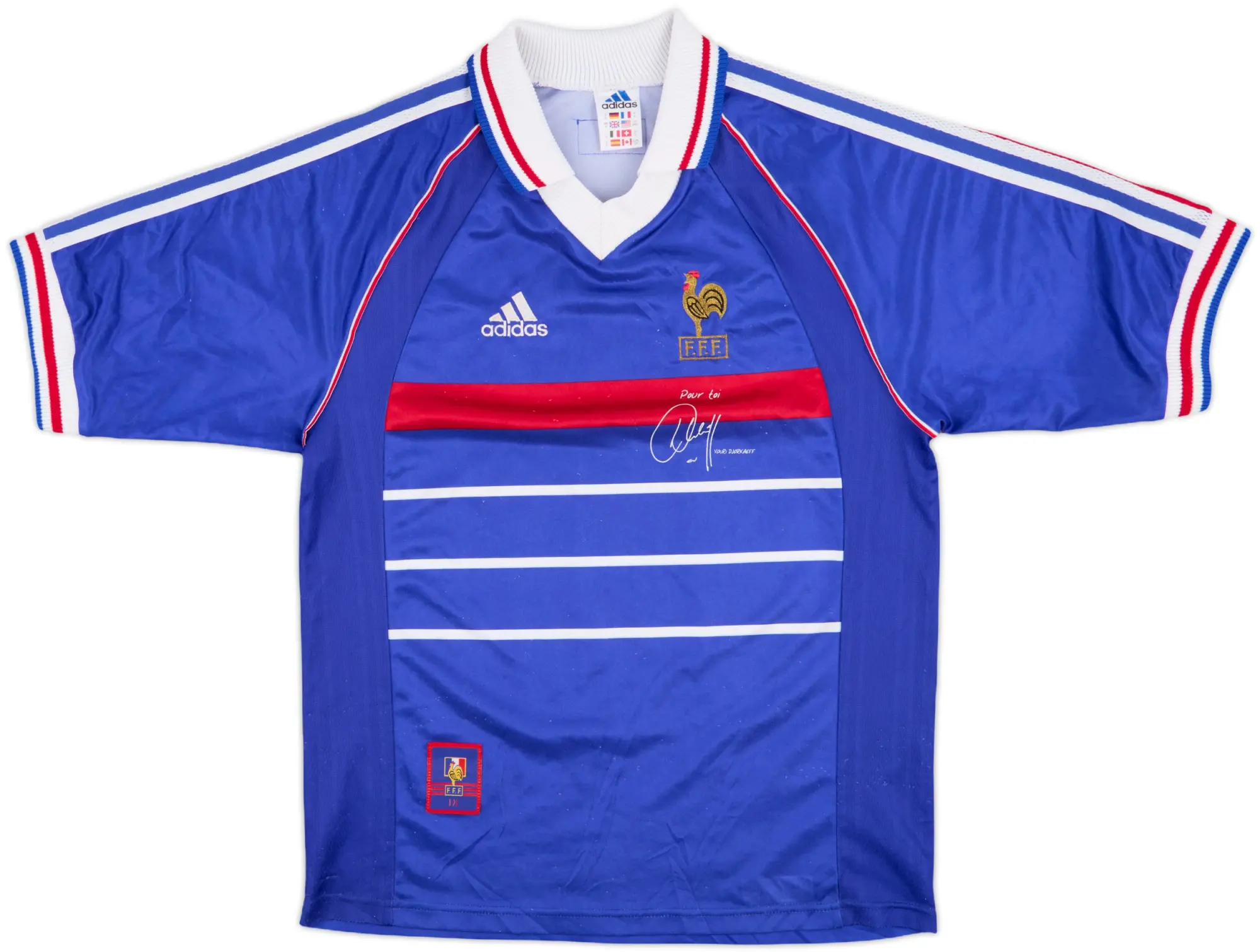 1998-00 France 'Pour Toi Youri Djorkaeff' Home Shirt - 6/10 - (S)