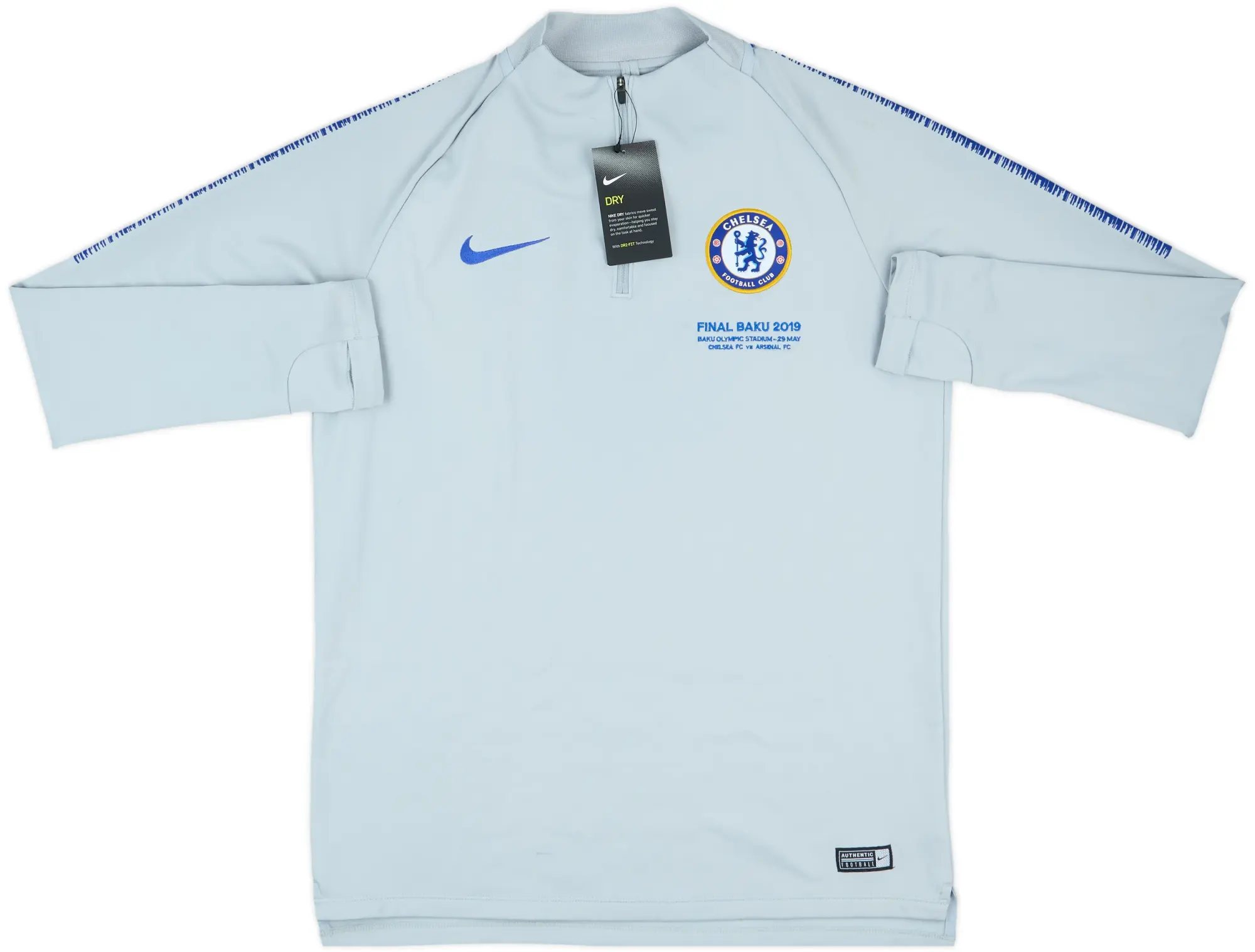 2019 Chelsea Staff Issue Europa League Final 1/4 Zip Drill Top