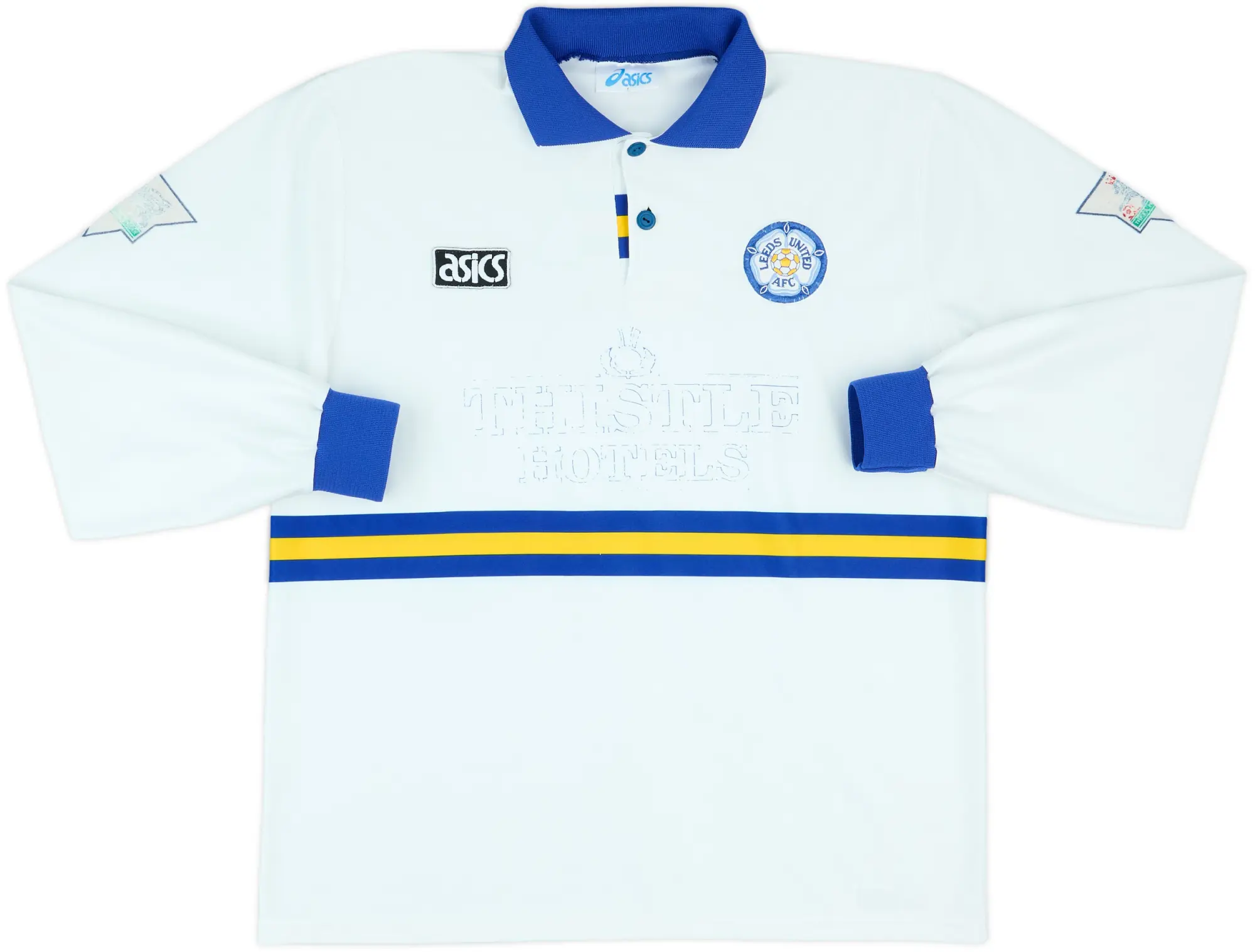 Asics Leeds United Mens LS Player Issue Home Shirt 1993/95
