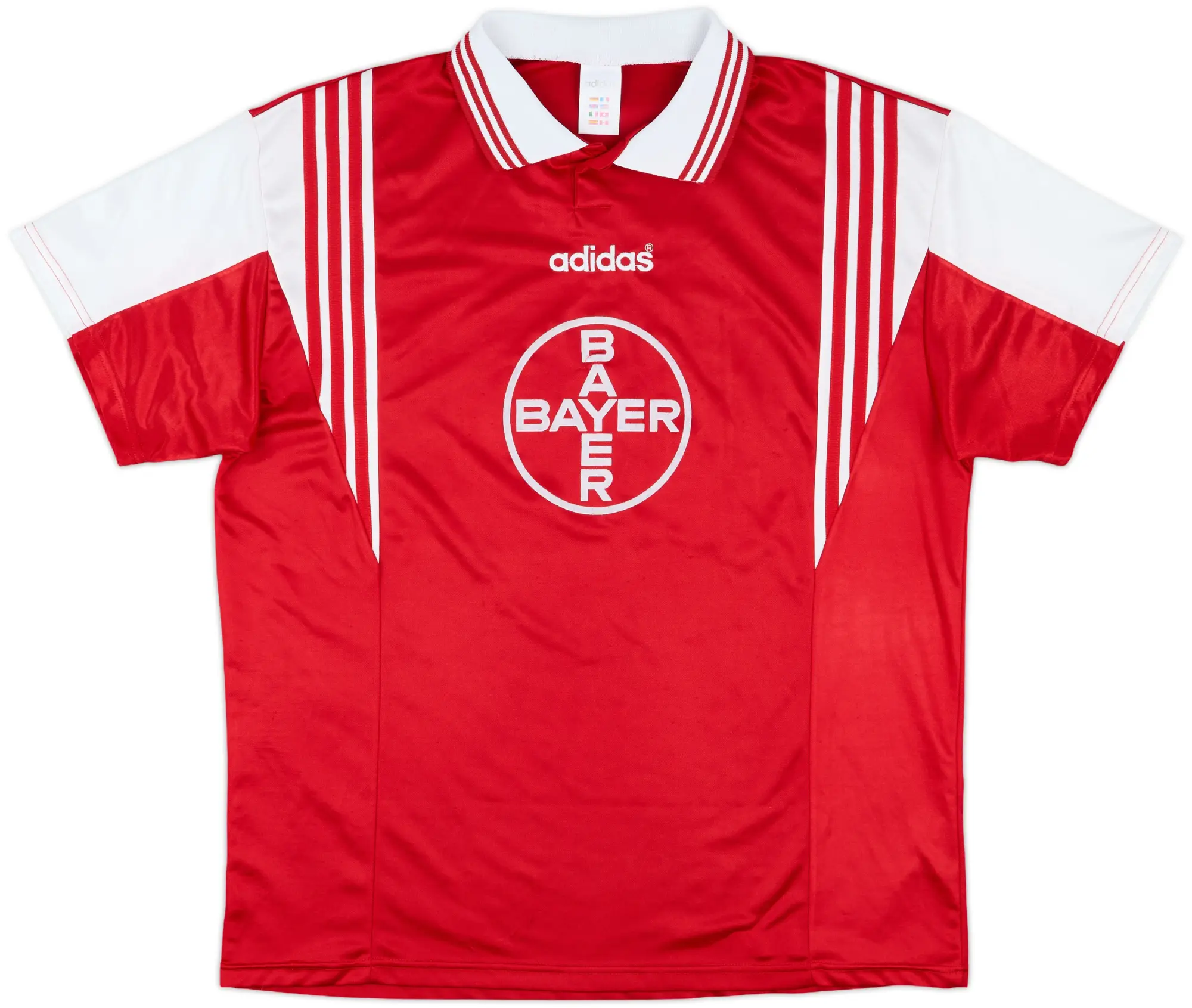 adidas Bayer Leverkusen Mens SS Player Issue Home Shirt 1996/98