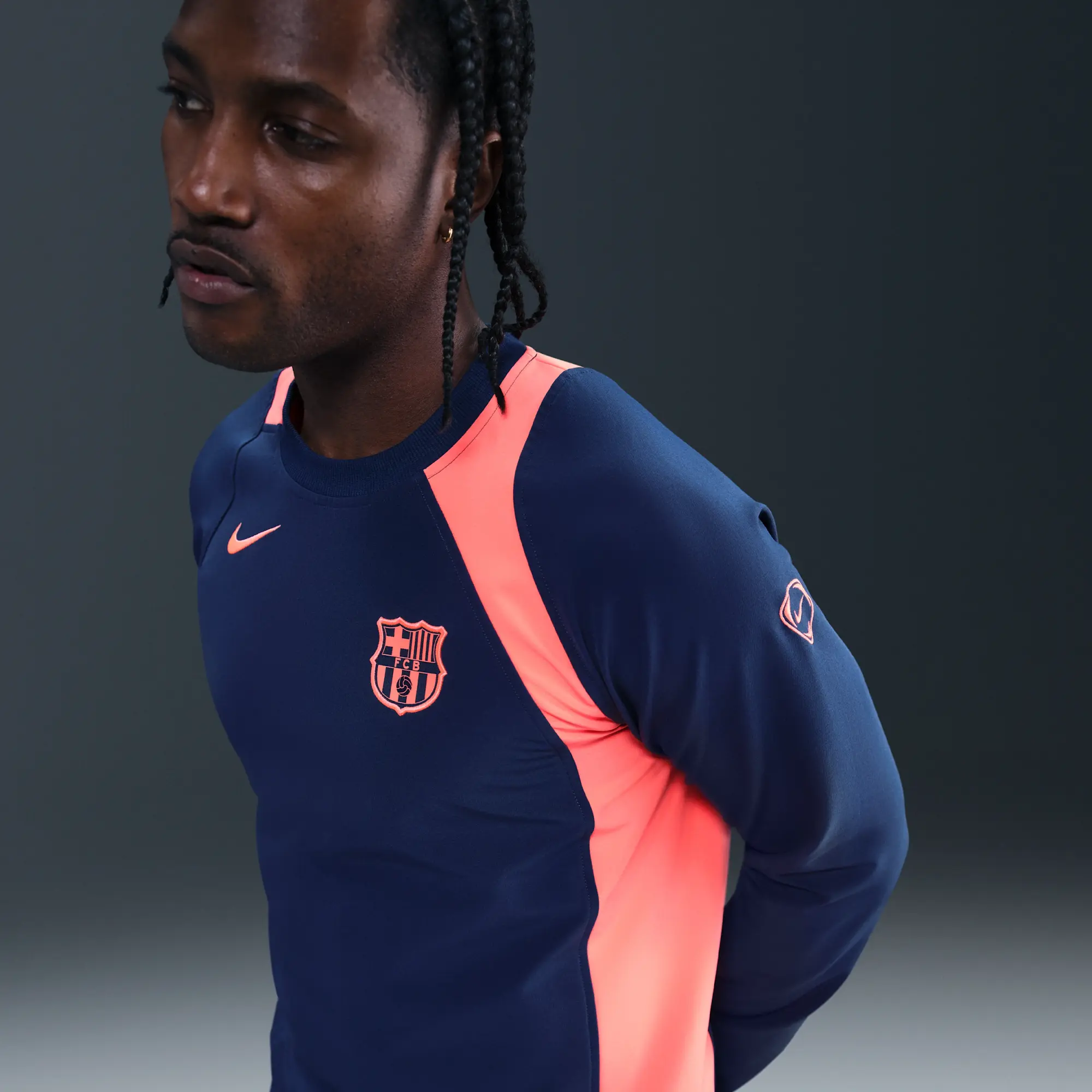 F.C. Barcelona Third Men's Nike Total 90 Football Crew-Neck Top - Blue - Polyester/Elastane