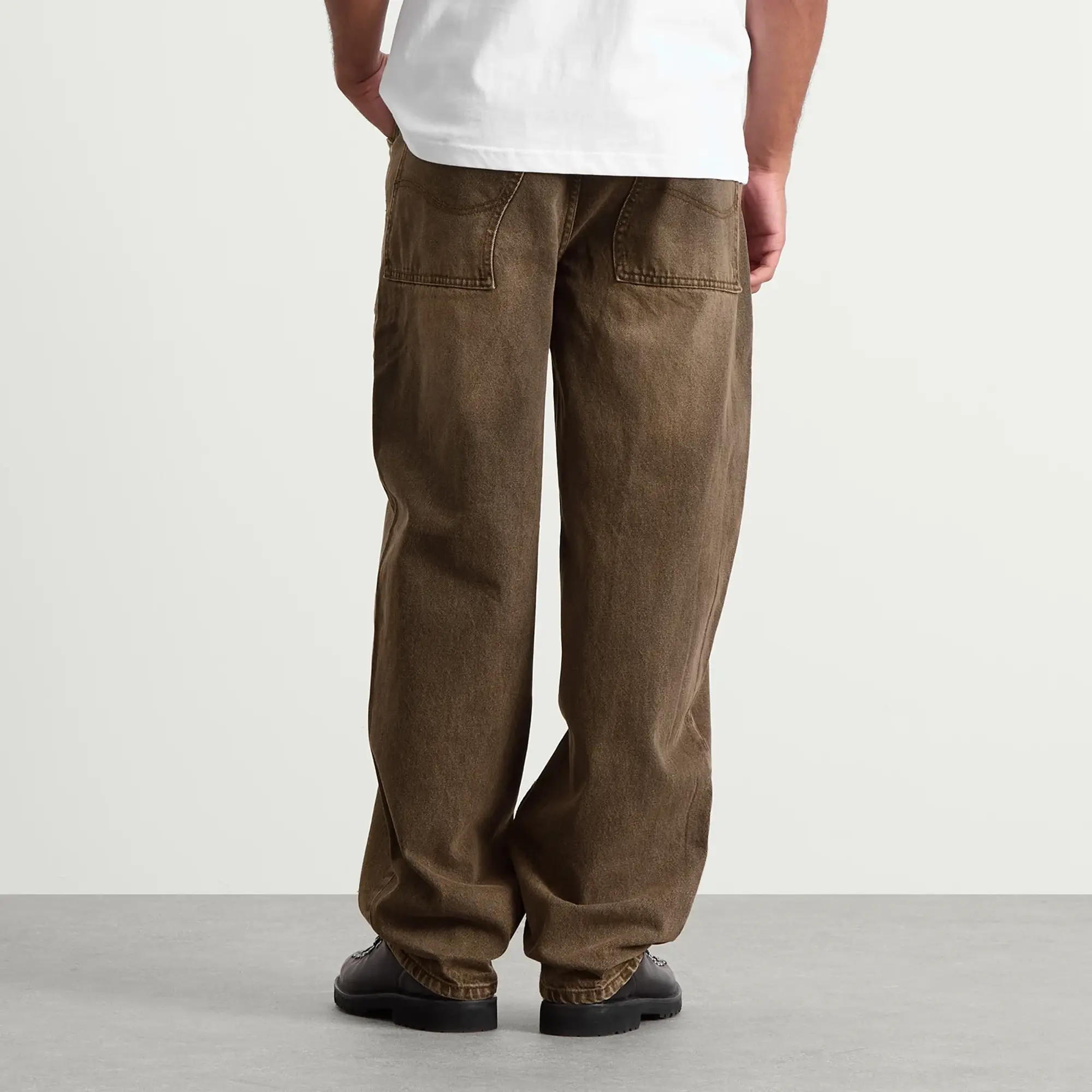 Dime Men's Baggy Denim Pants Sandblassted Brown