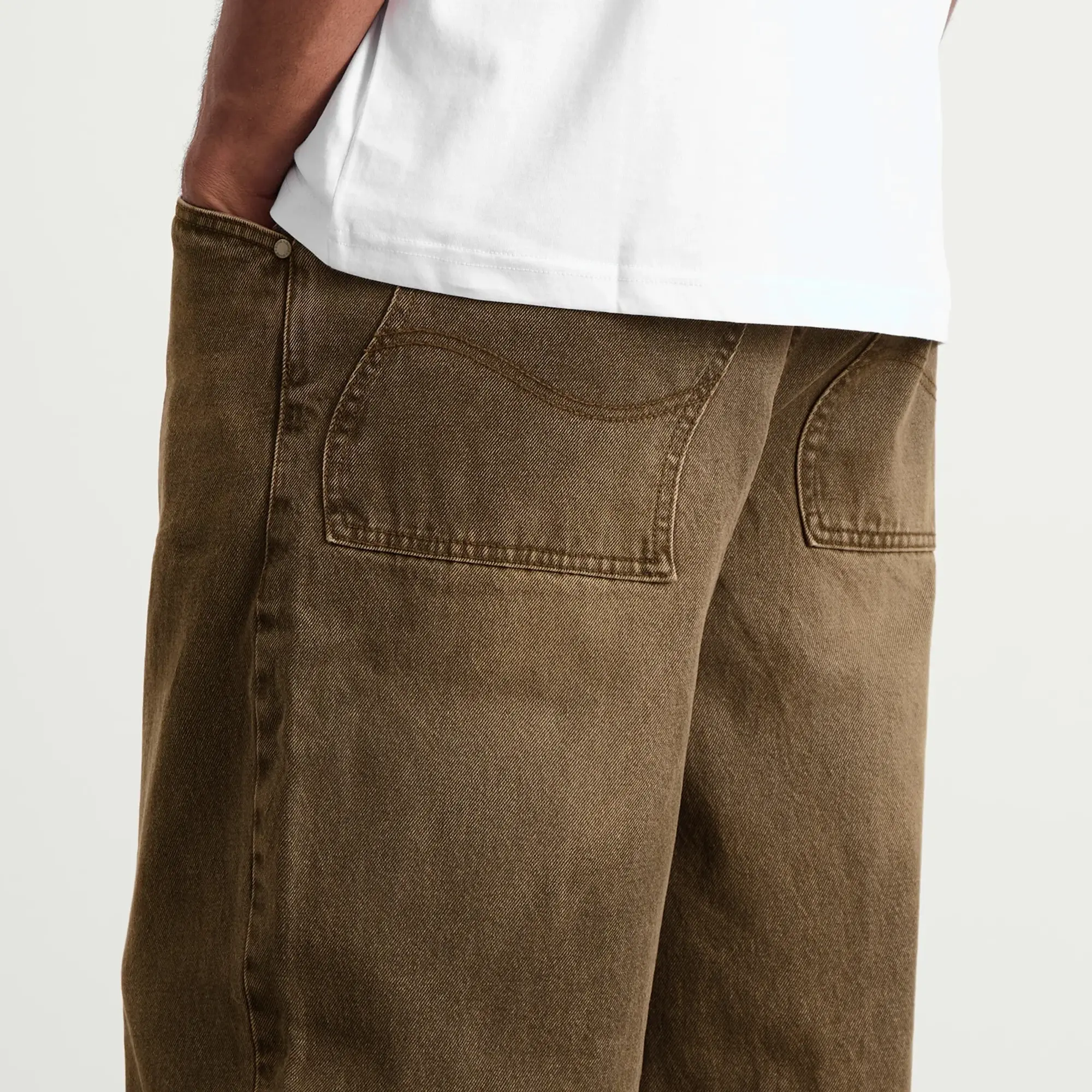 Dime Men's Baggy Denim Pants Sandblassted Brown